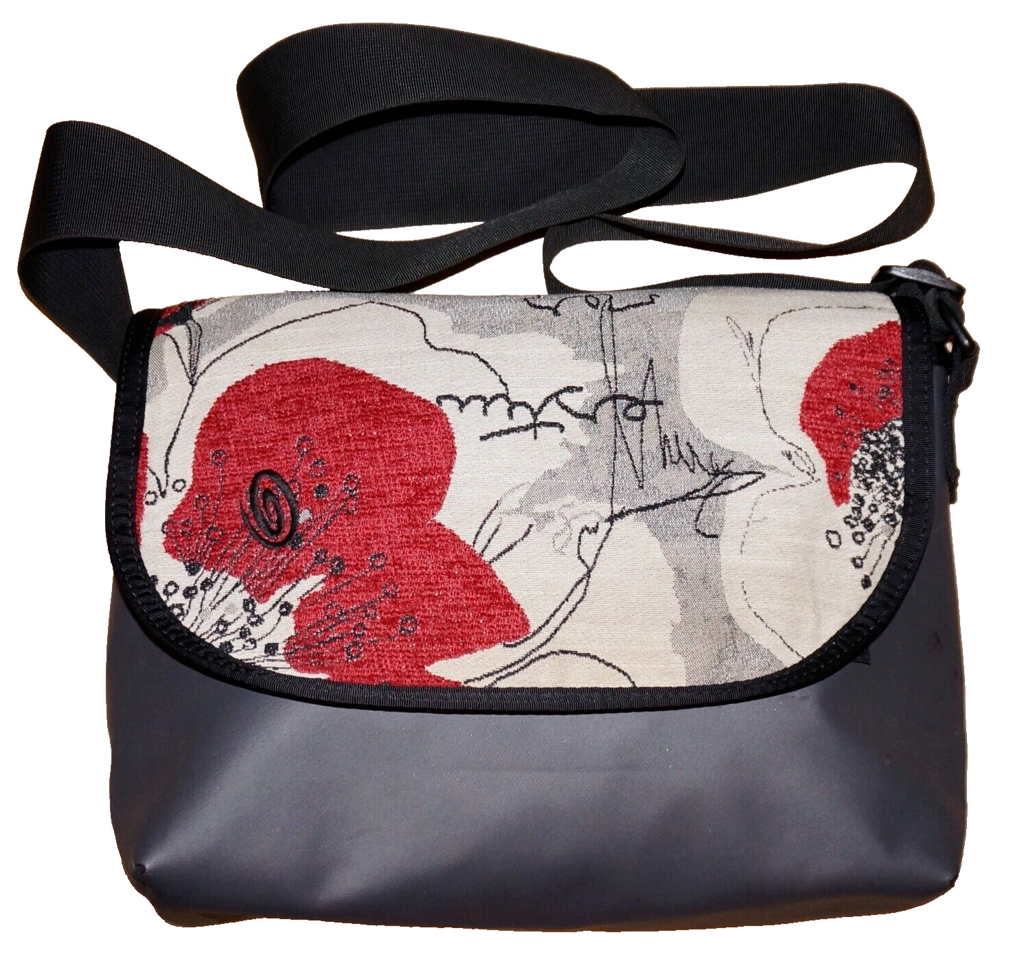 TIMBUK2 Red & Gray Coated Poly-Nylon & Textile Crossbody Shoulder Bag *WEAR