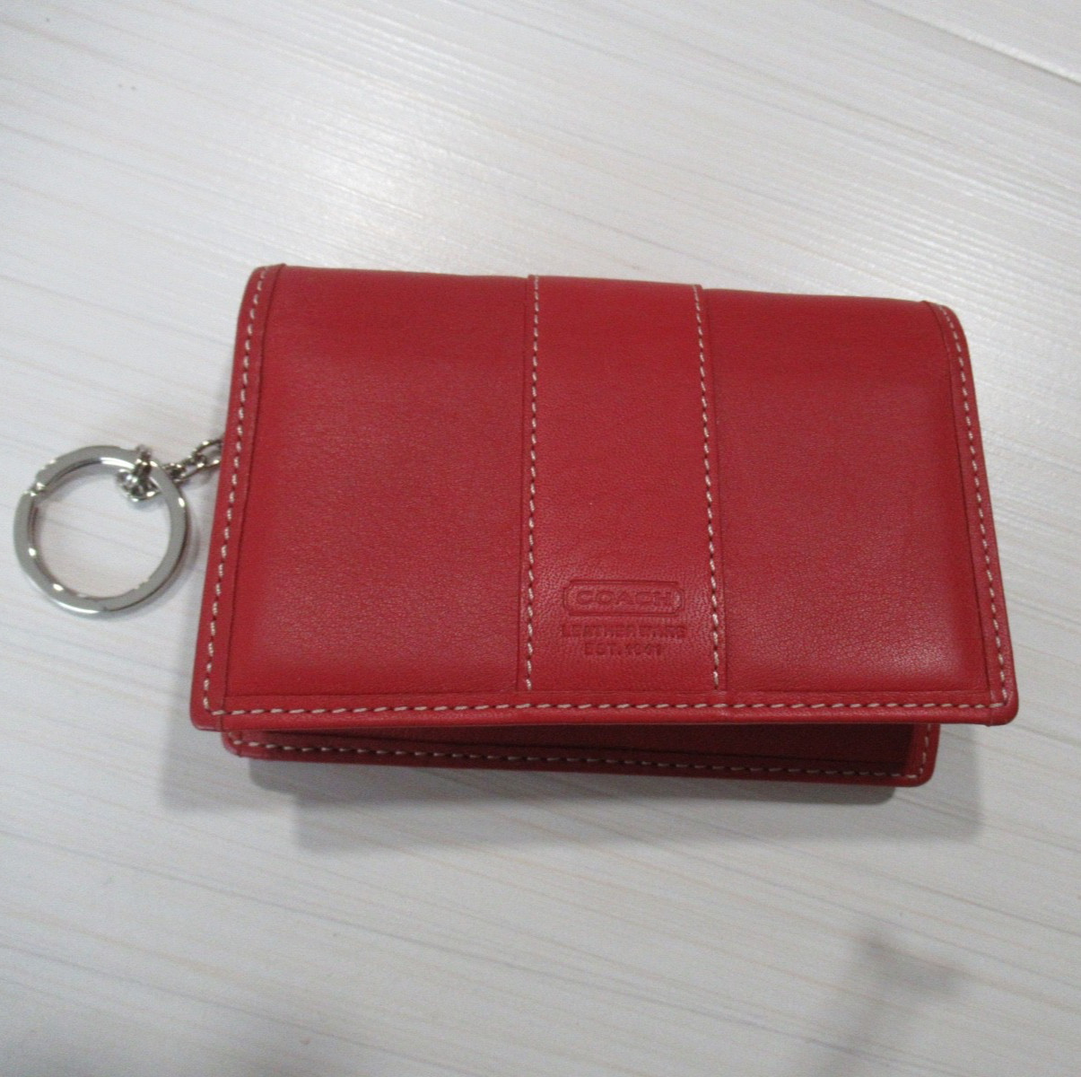 COACH RED KEY CHAIN-CARD HOLDER