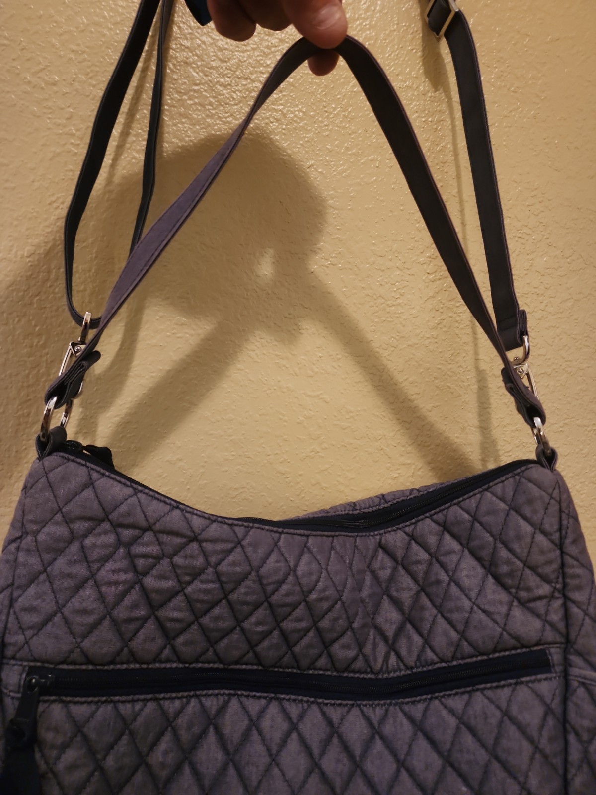Vera Bradley “Carbon Gray” Go Ahead Convertible Crossbody Bag-Mint Condition