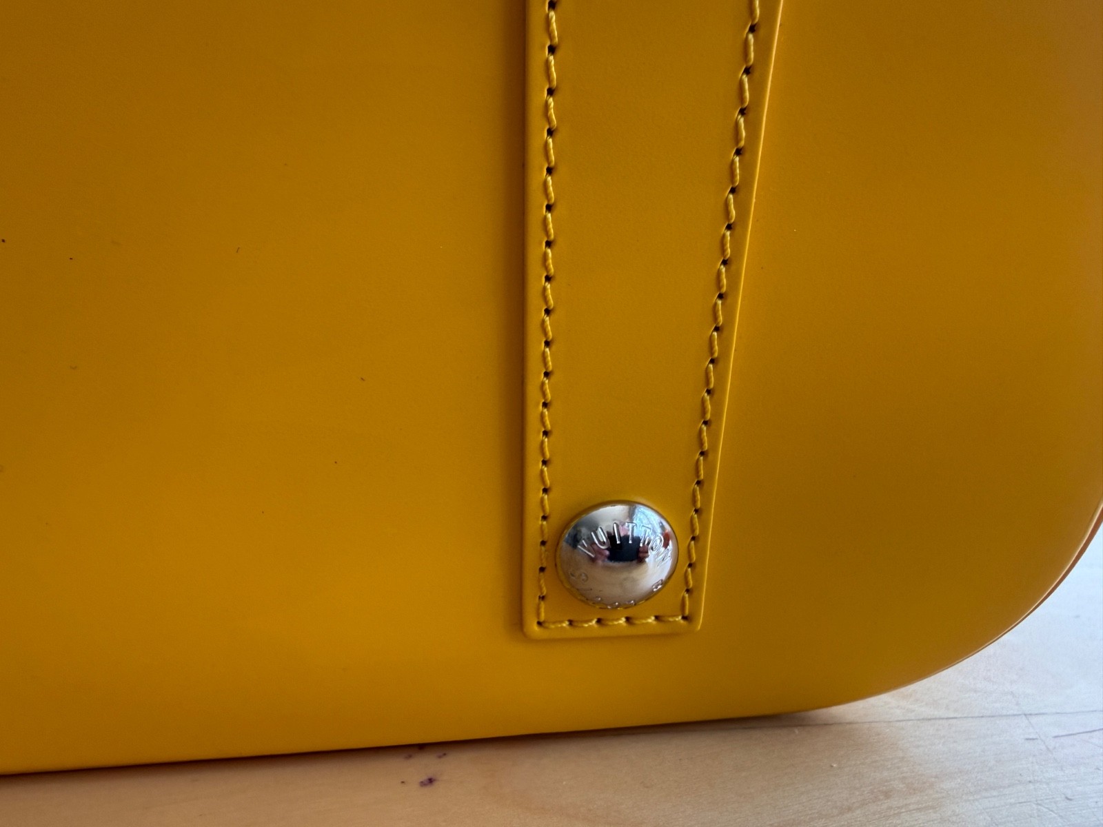 Louis Vuitton Alma PM Epi Leather Yellow Handbag Silver Hardware Lock Key