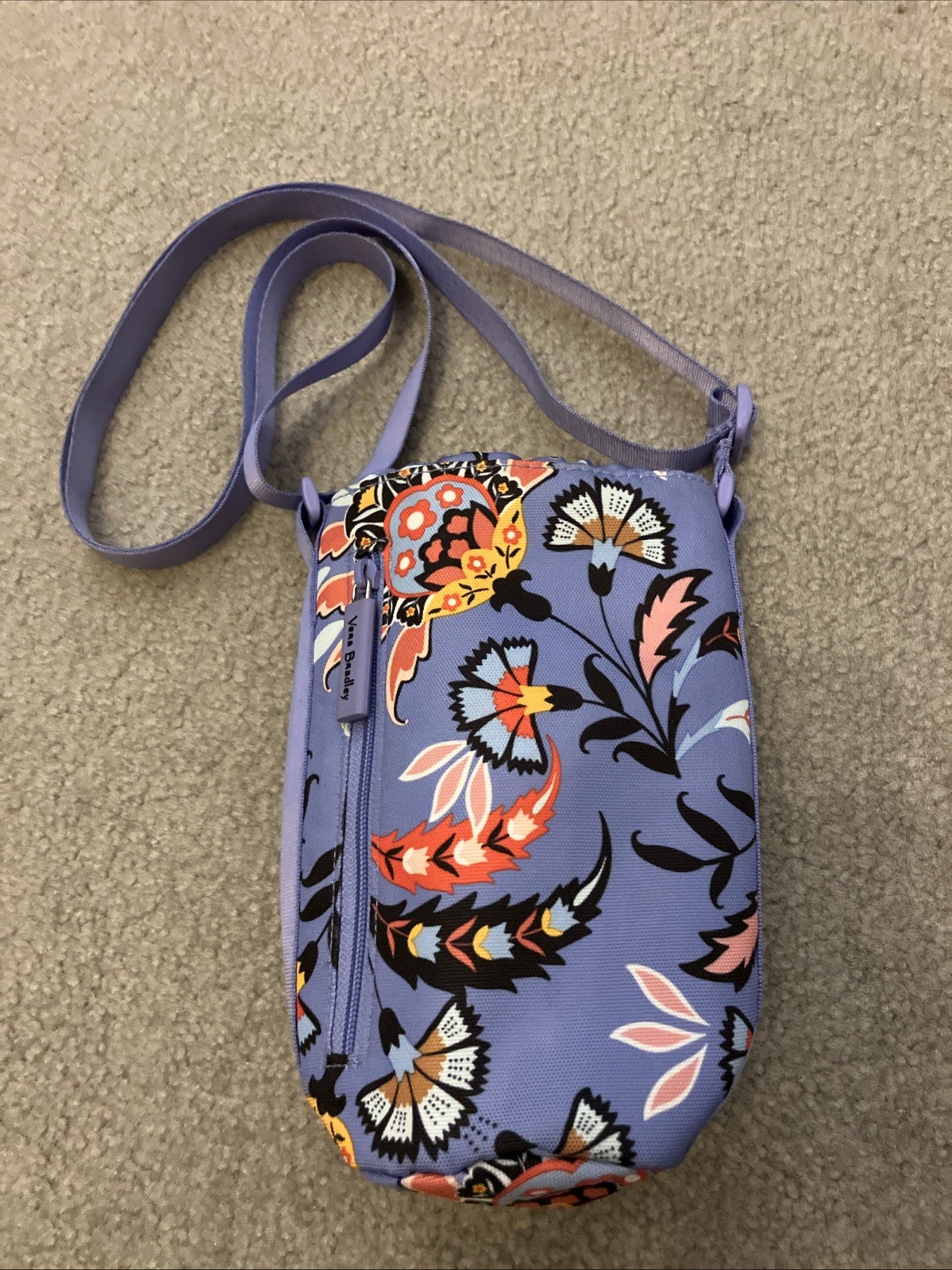 Vera Bradley Mural Garden Lighten Up Water Bottle Holder Crossbody Bag