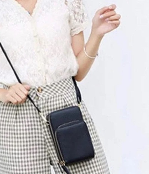 Mundi Wallet on a String , Black