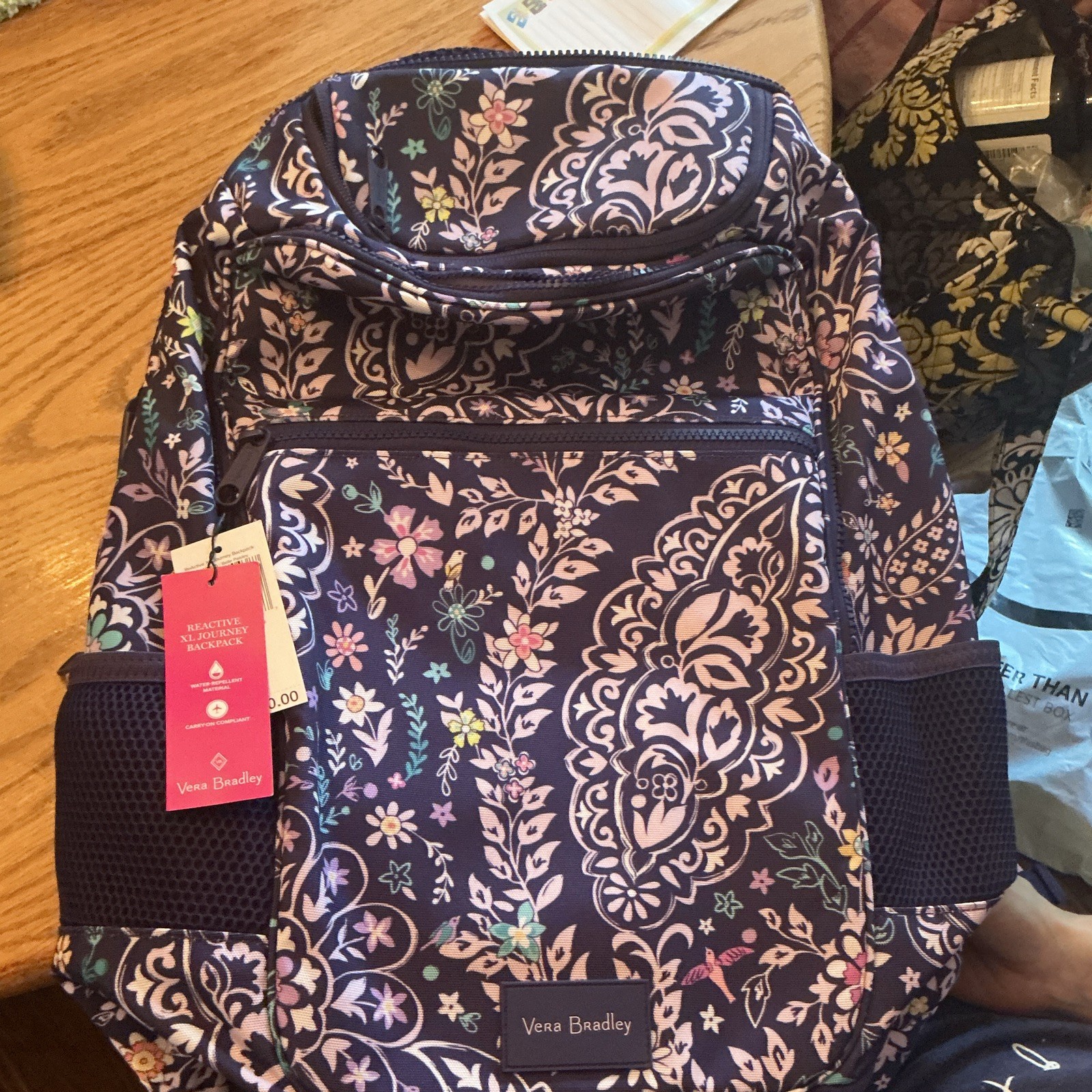 Vera Bradley Reactive XL Journey Backpack Belle Paisley Adjustable Straps