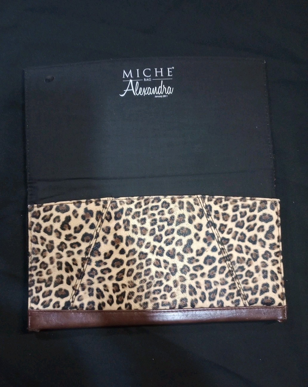 Miche Classic “Alexandra” Shell in Faux Leather Cheetah Design 11 1/2 x 6 1/4