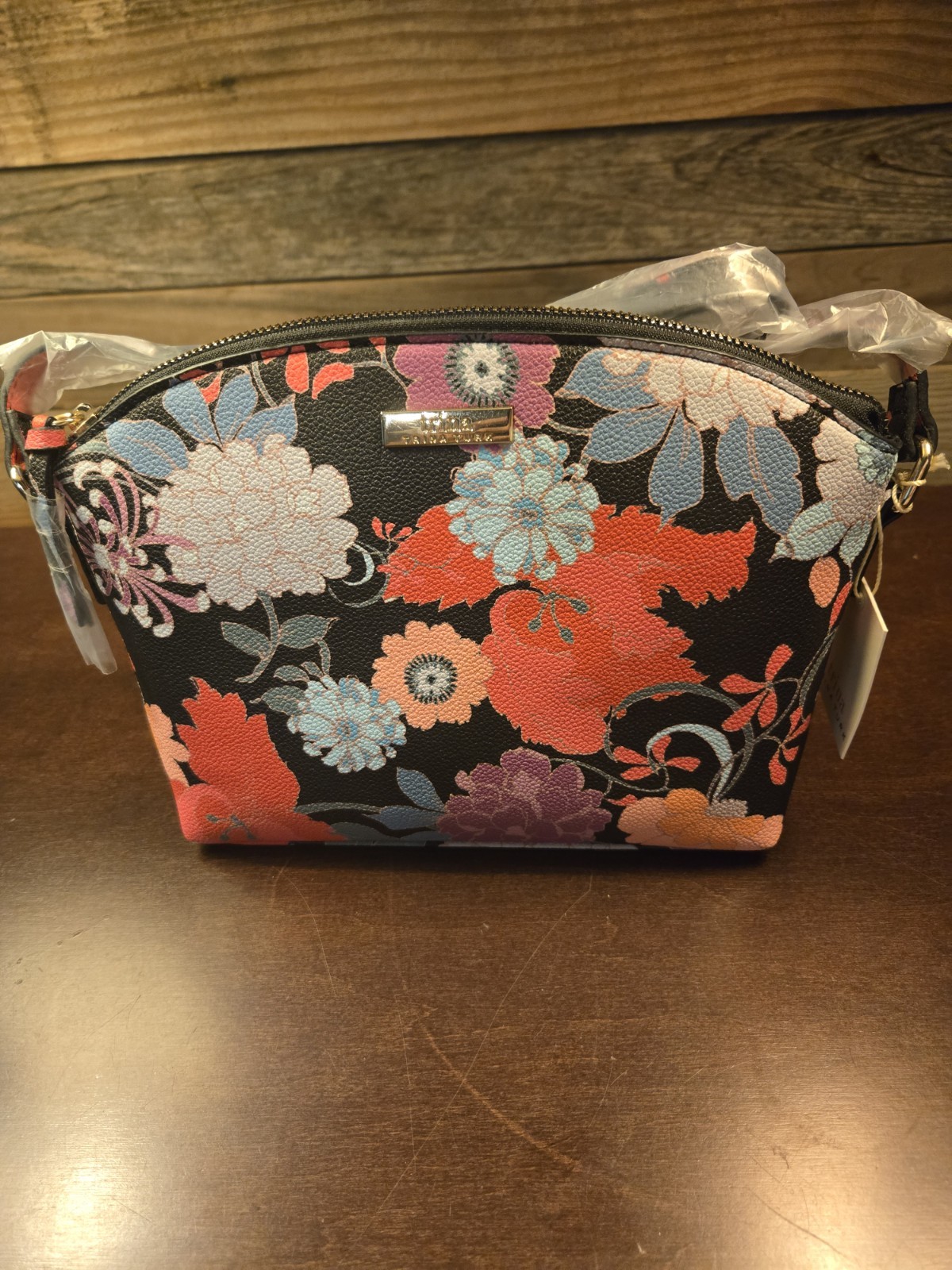 Trina Turk Floral Crossbody Bag Purse Handbag Colorful Faux Leather New NWT