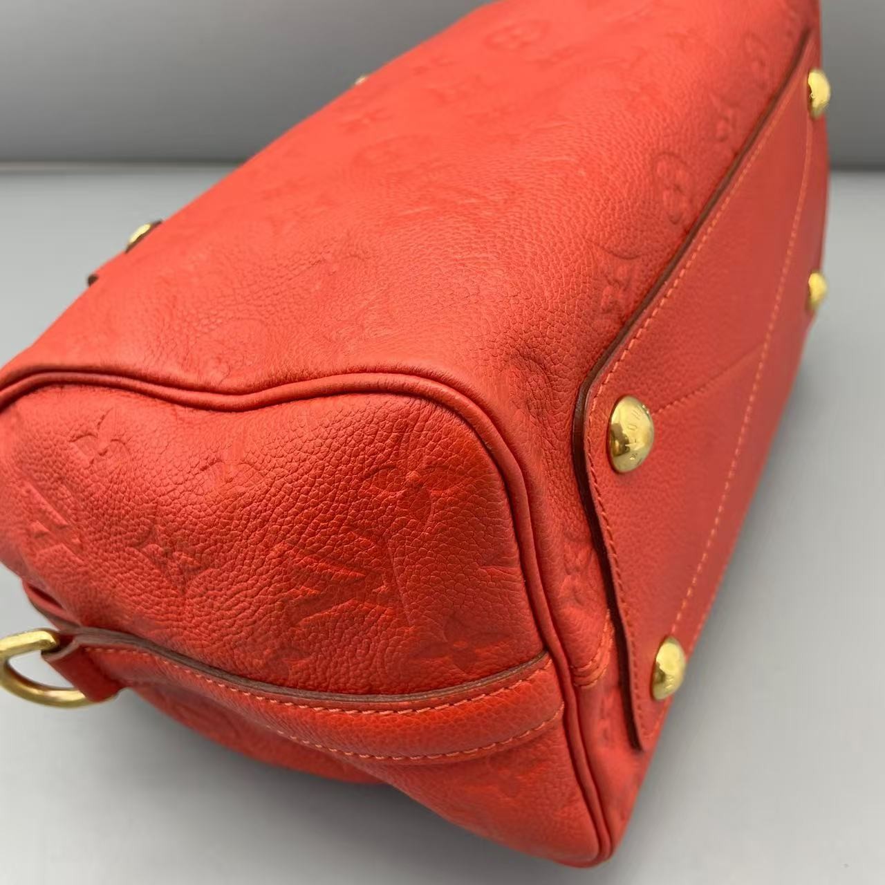 Louis Vuitton Speedy Bandoulière 25 Red Empreinte Leather Gold Hardware Auth