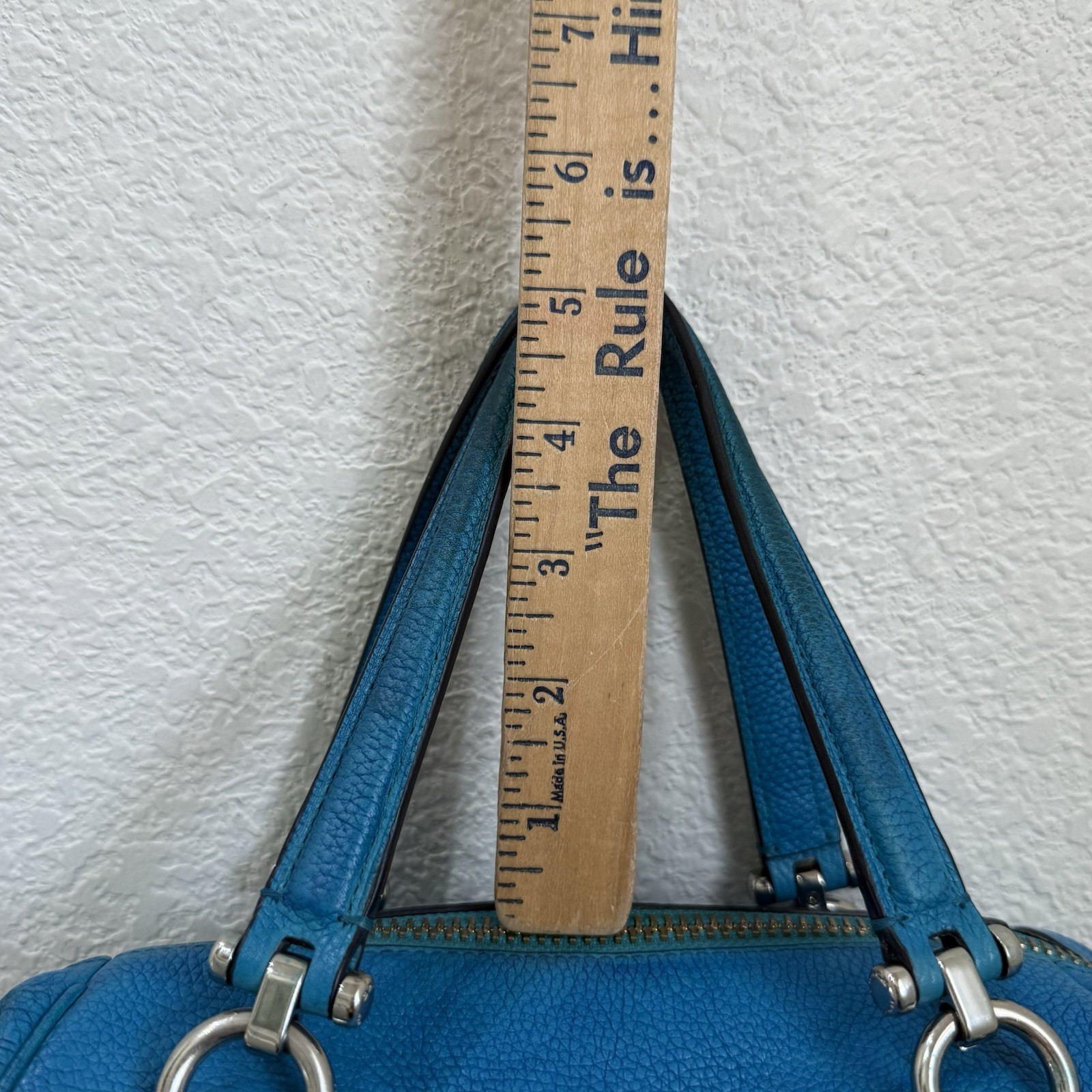 COACH Prairie Pebbled Leather Turquoise Color Satchel Crossbody RECOLORED READ!