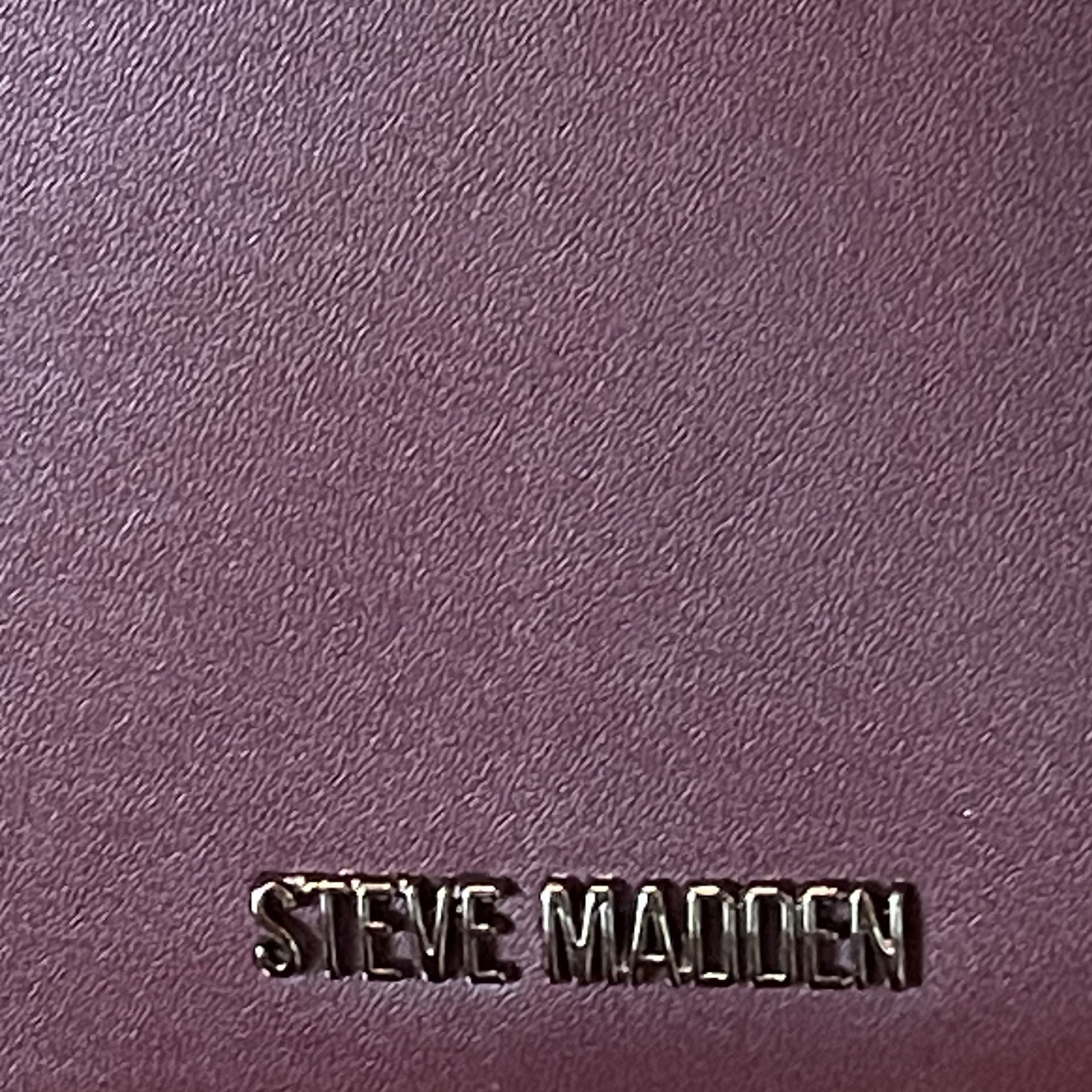 Steve Madden Burgundy Faux Leather Chain Strap Crossbody Shoulder Bag