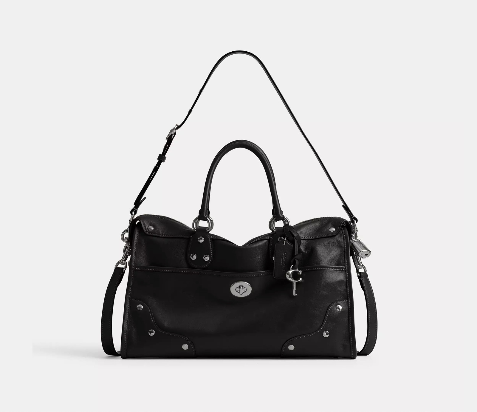 COACH Rider Satchel Bag 38 Black CFN67 LHBLK New Authentic