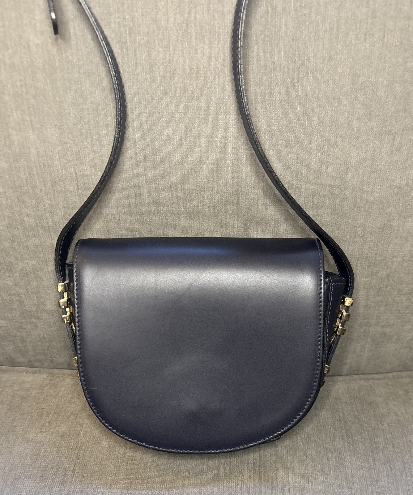 A. Bellucci Dark Navy Leather Crossbody Saddlebag GUC – Beautiful leather***
