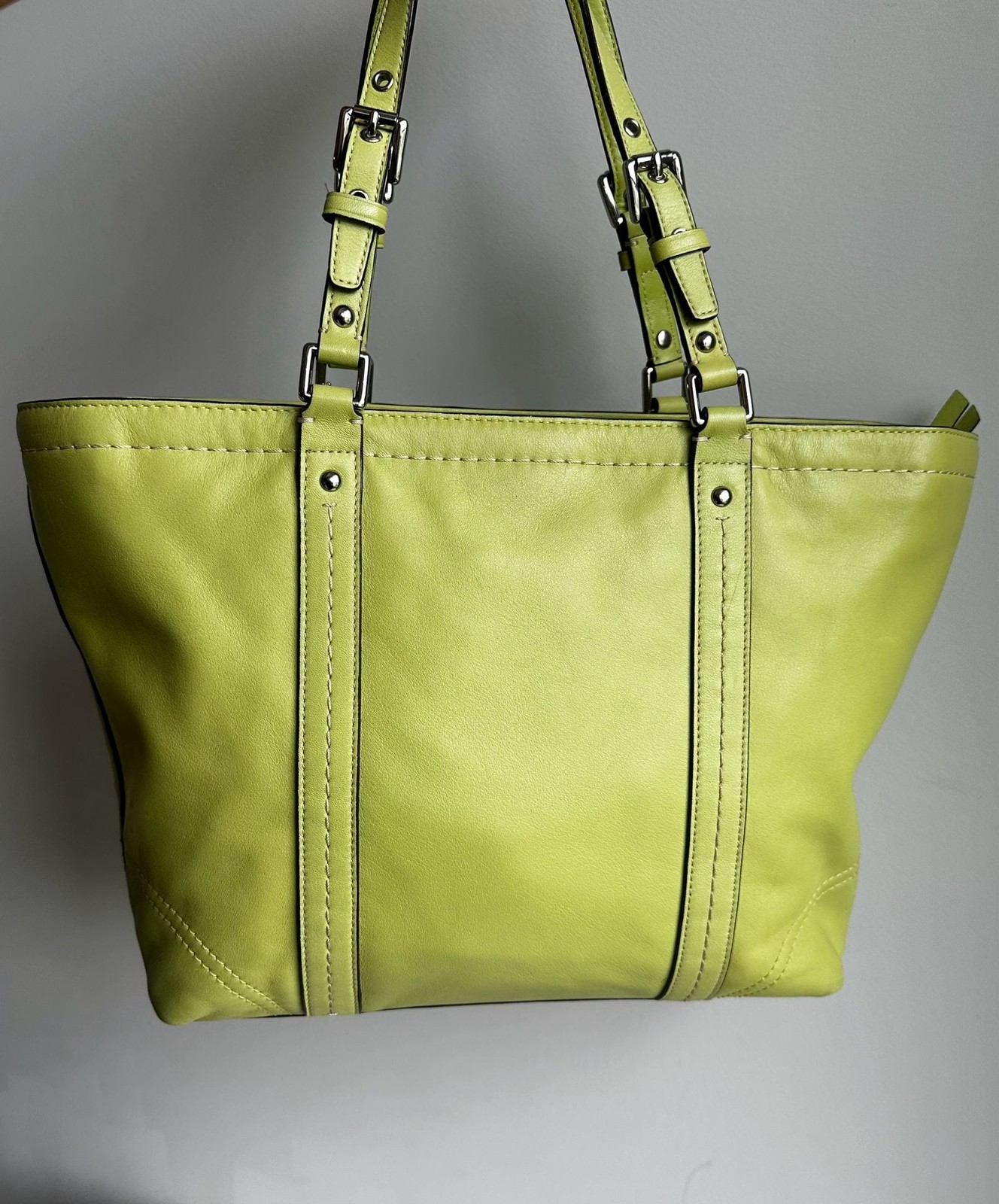 Coach Leatherware Lime Green Leather Tote Bag