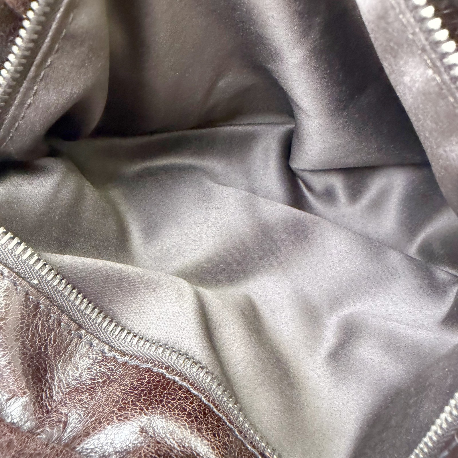 MIU MIU Vitello Lux Gathered Brown Leather Shoulder Handbag Vintage