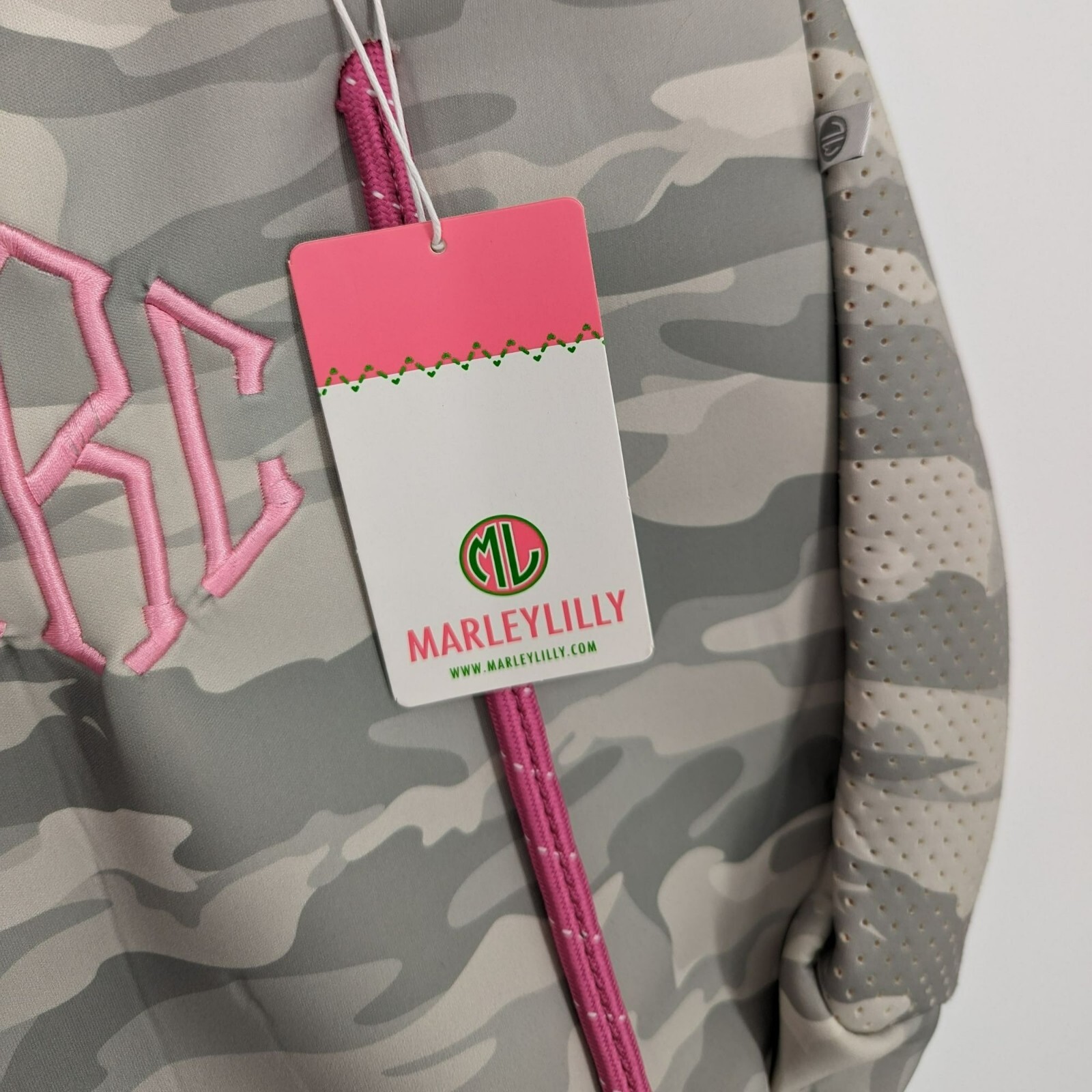 MarleyLilly Tote Bag Orange Pink Camo Monogrammed CRC Neoprene Lightweight New