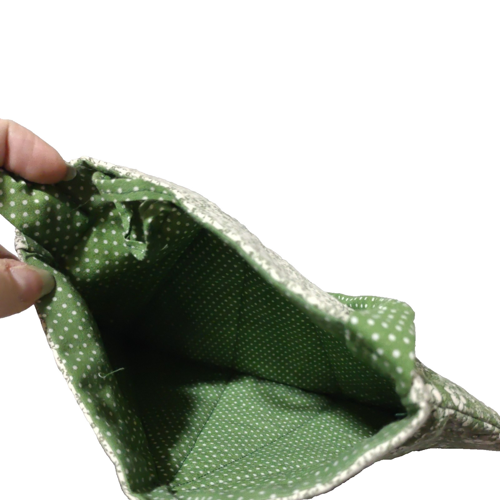 Handmade Purse Made of Material Fabric In Green Color