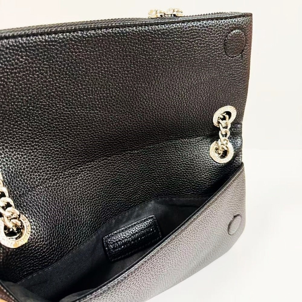 Zadig & Voltaire Rock Wing Shoulder Bag Black Leather Chain Crossbody 27×15×3cm