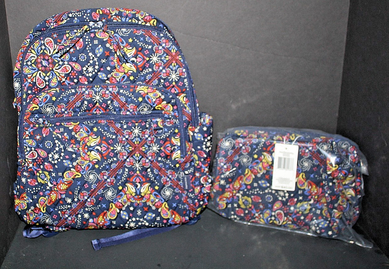 Vera Bradley Bancroft Backpack Starry Paisley & Flat Lunch NWT EXACT