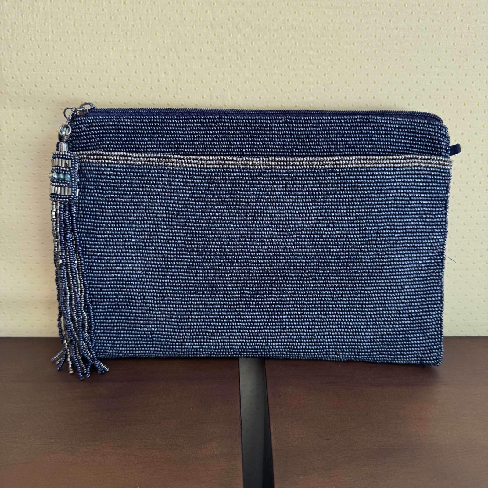 Mary Frances Work It Dressed Up Denim Blue Clutch