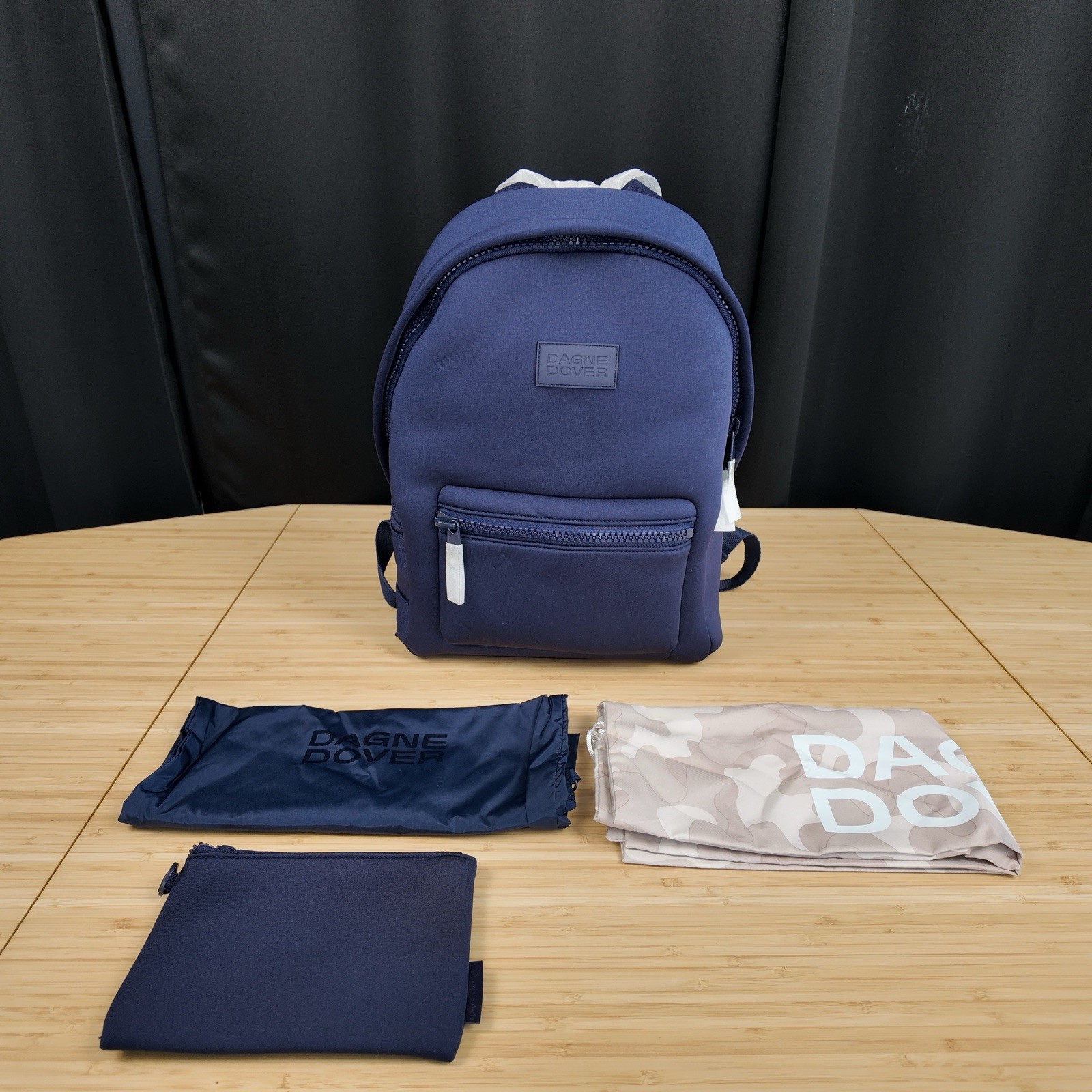 Dagne Dover Dakota Neoprene Backpack Medium Navy Blue Travel Laptop Bag