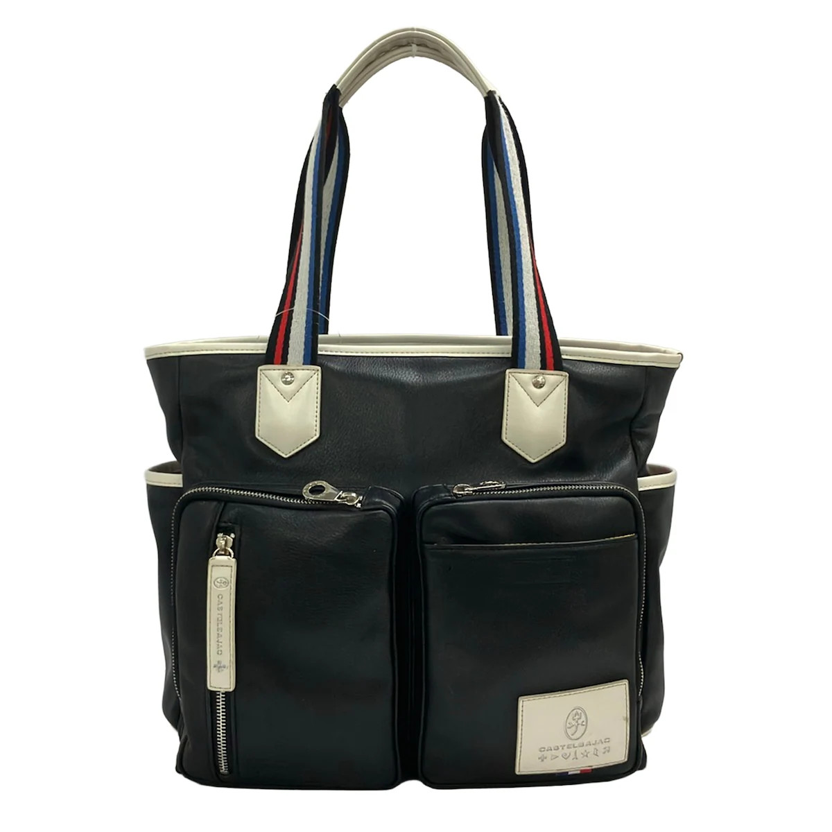 Castelbajac Black White Synthetic Leather Shoulder Bag