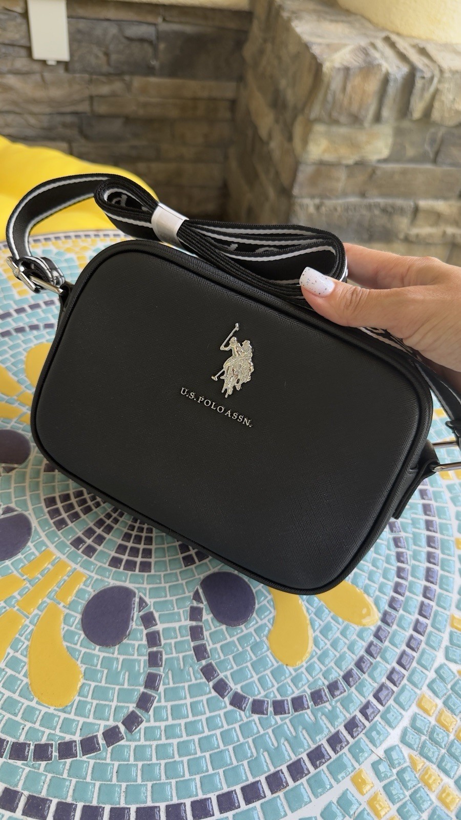 U.S. Polo Assn. Classic Zip Crossbody Bag Black Brand New