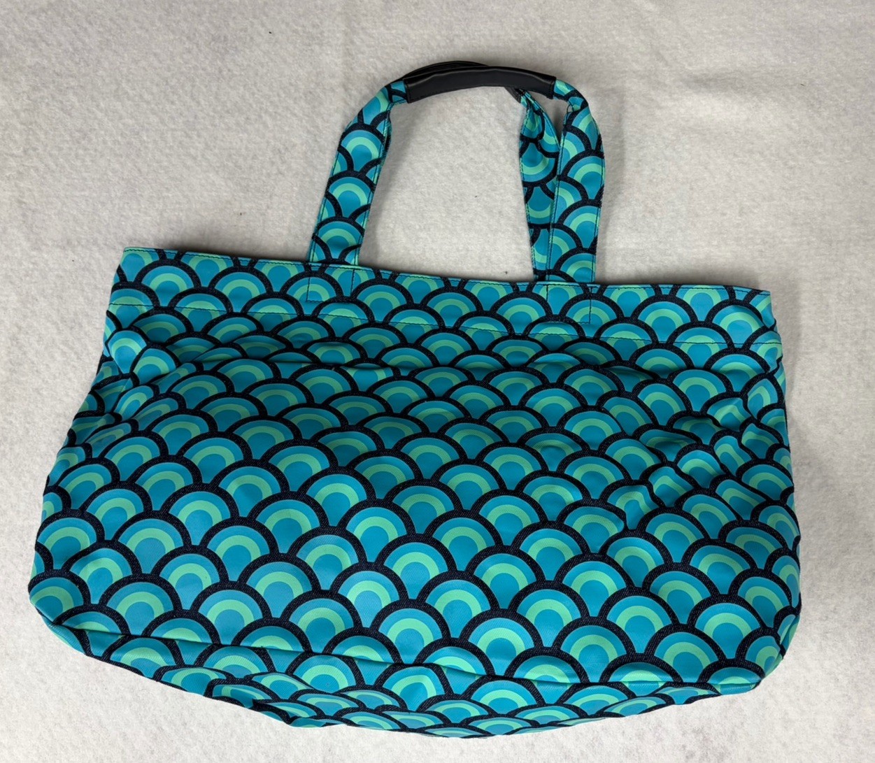Jonathan Adler Denim Caribbean Why Be In The Office Ocean Printed Tote Beach Bag