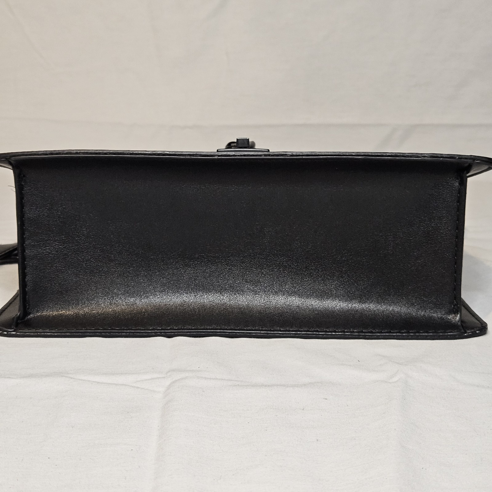 ALDO Black Crocodile Embossed Satchel Top Handle Bag Crossbody and Logo Plaque