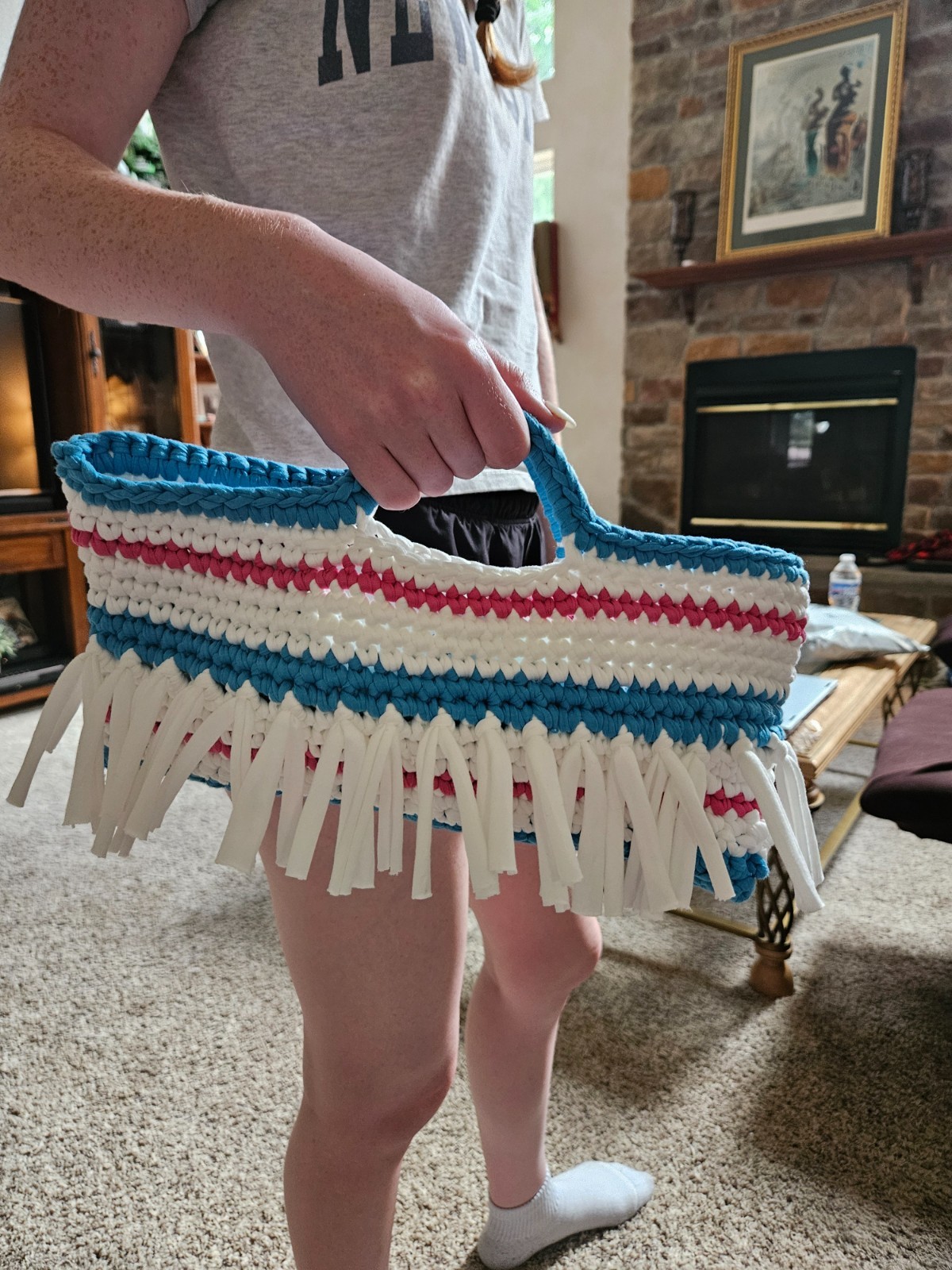 handmade crochet summer clutch