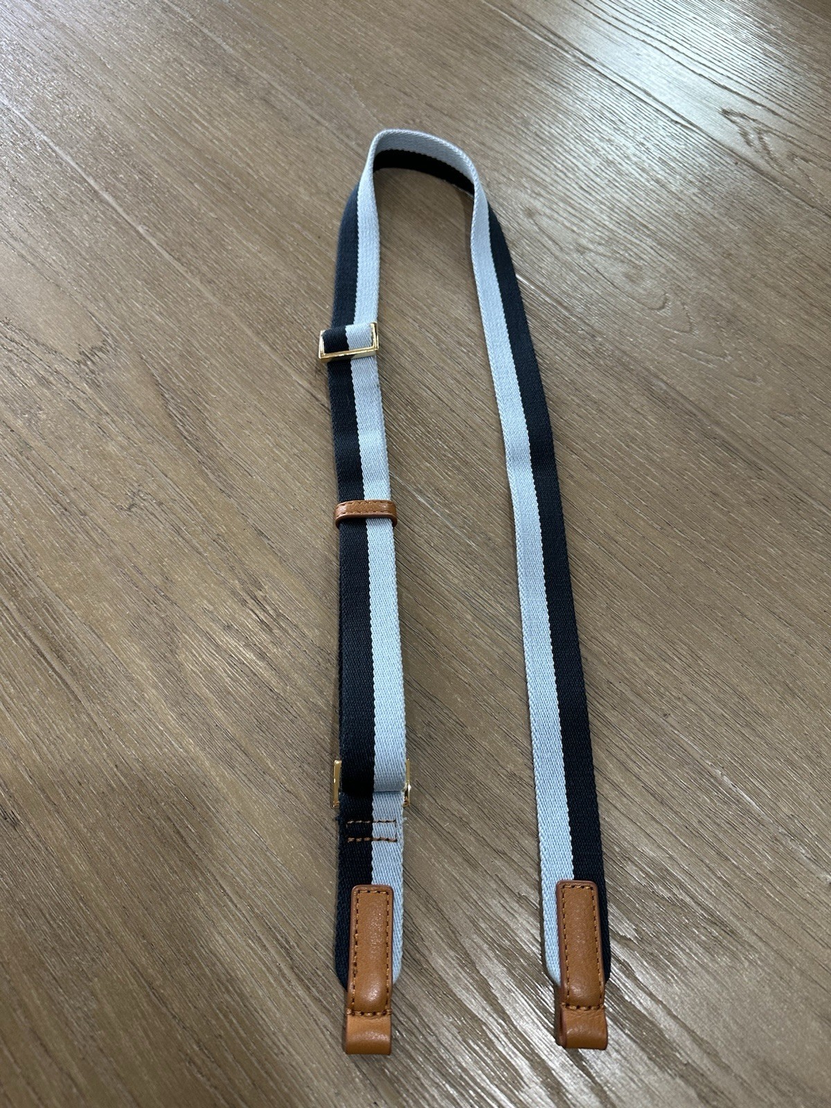 Mark and Graham Build a bag Crossbody strap navy and light Blue Twill