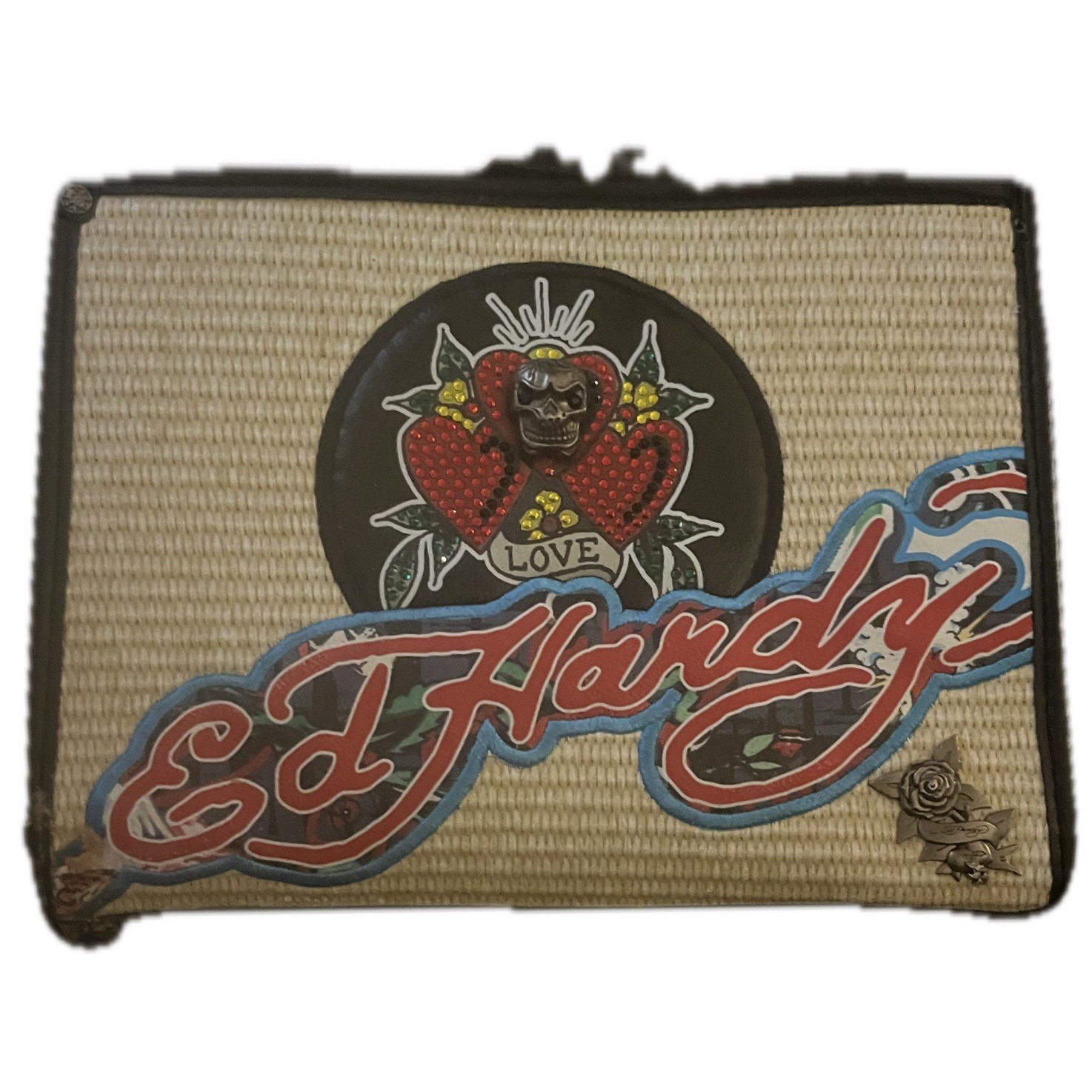 Ed Hardy 4 Pc Handbag Wallet Lot Y2K Skull Purse Clutch Wristlet Bundle