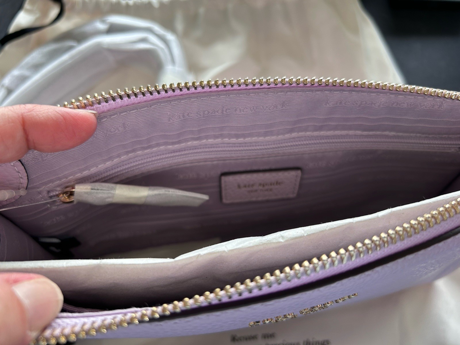Kate Spade New York KNOTT Pebbled Leather Crossbody Lavender K6554 – NEW