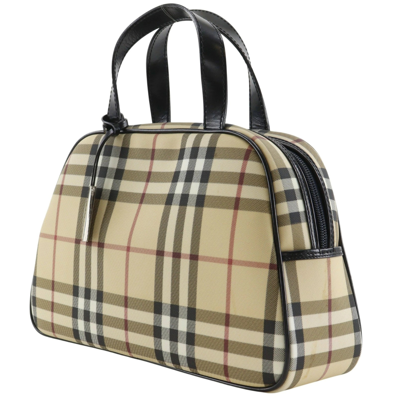 BURBERRY Nova Check Handbag PVC Beige Women’s #NB2554