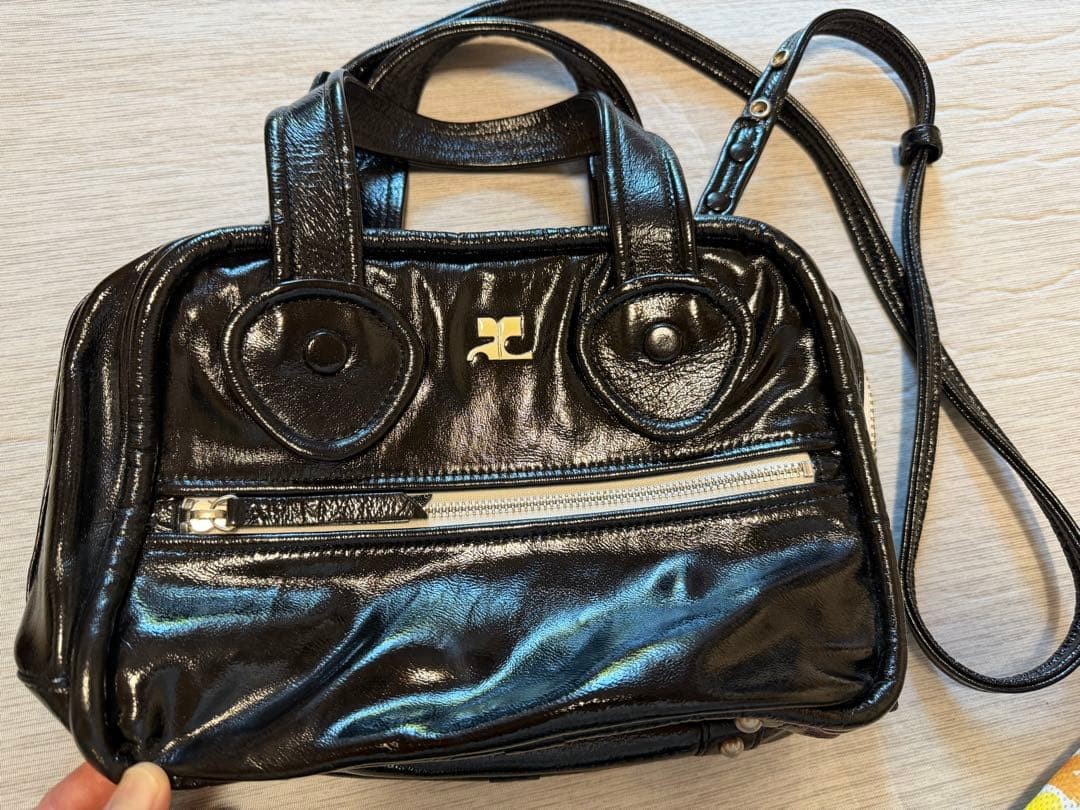 Courreges Shoulder Bag Black 10.6 inches