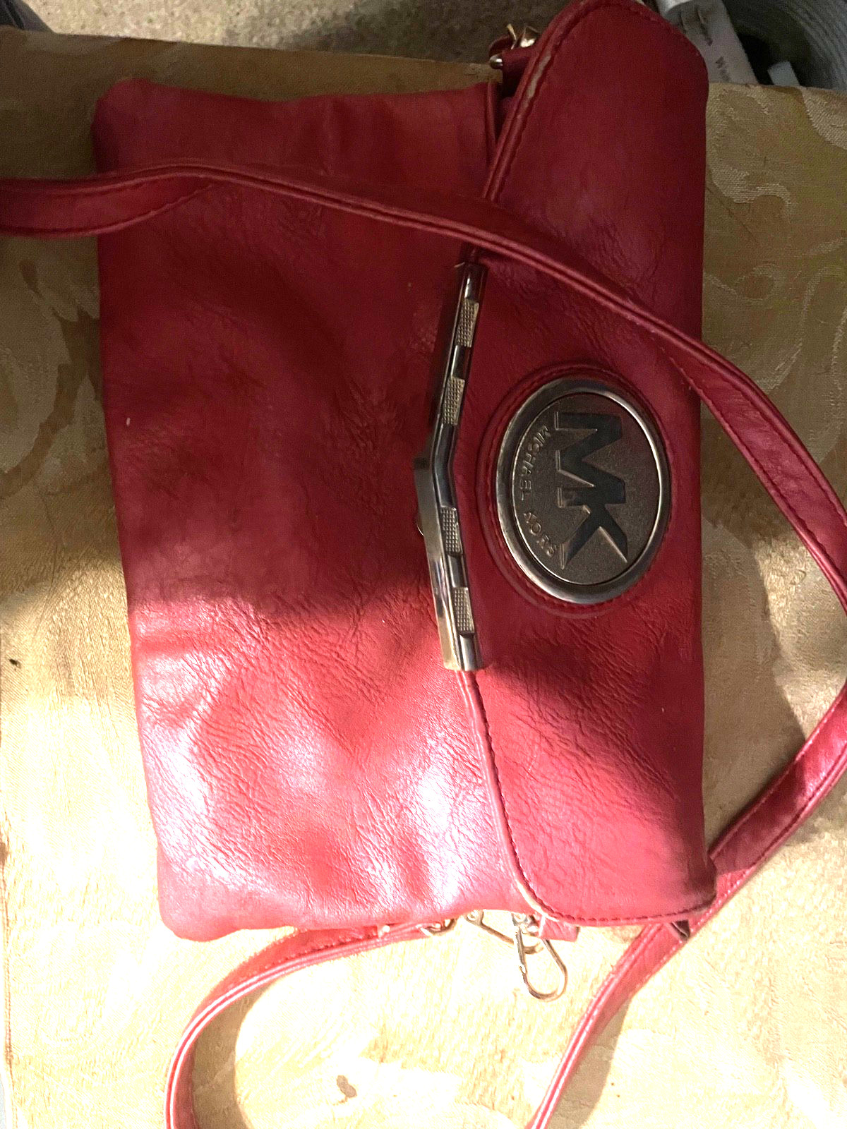 michael kors handbag used bright coral