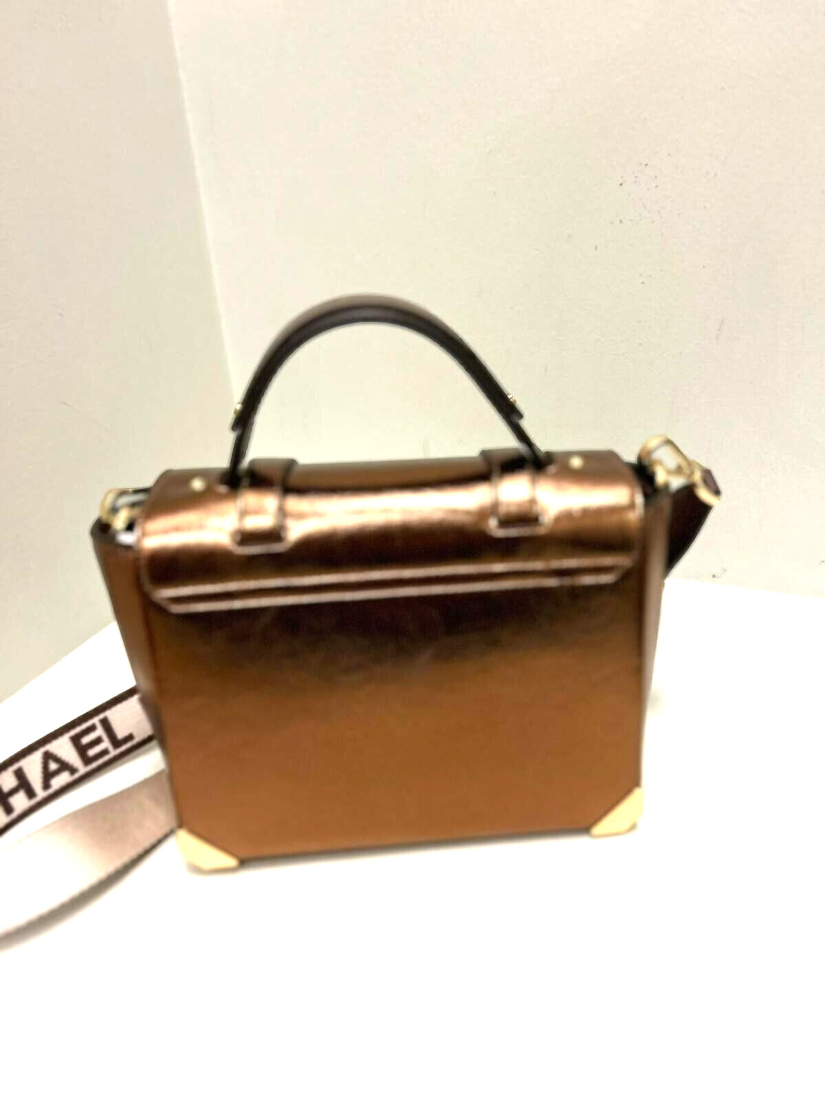 Michael Kors Manhattan Medium Satchel Crossbody Bag Shoulder Handbag Purse Mocha
