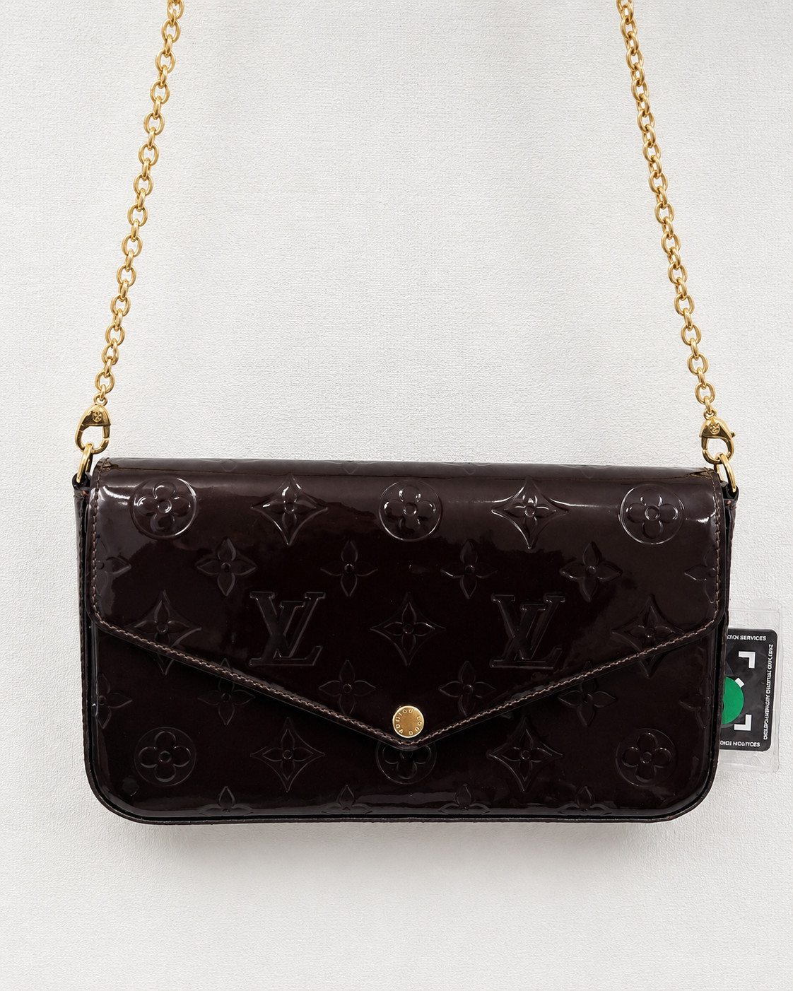 Louis Vuitton Monogram Vernis Félicie Pochette Burgundy Chain Crossbody Bag