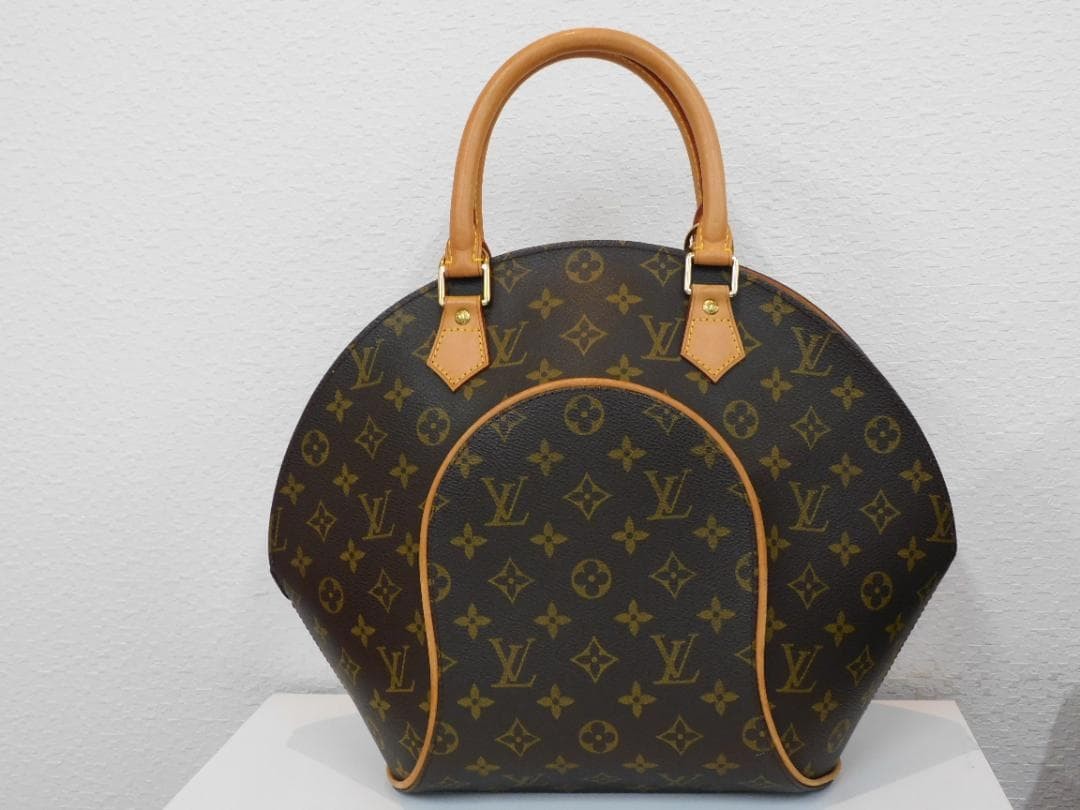 LOUIS VUITTON Ellipse MM Hand Bag M51126 Monogram Leather Brown LV Auth From JPN
