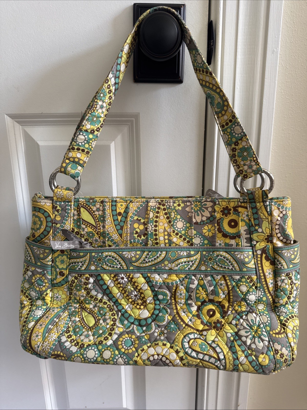 Classic Vera Bradley Stephanie Lemon Parfait Tote Bag Purse