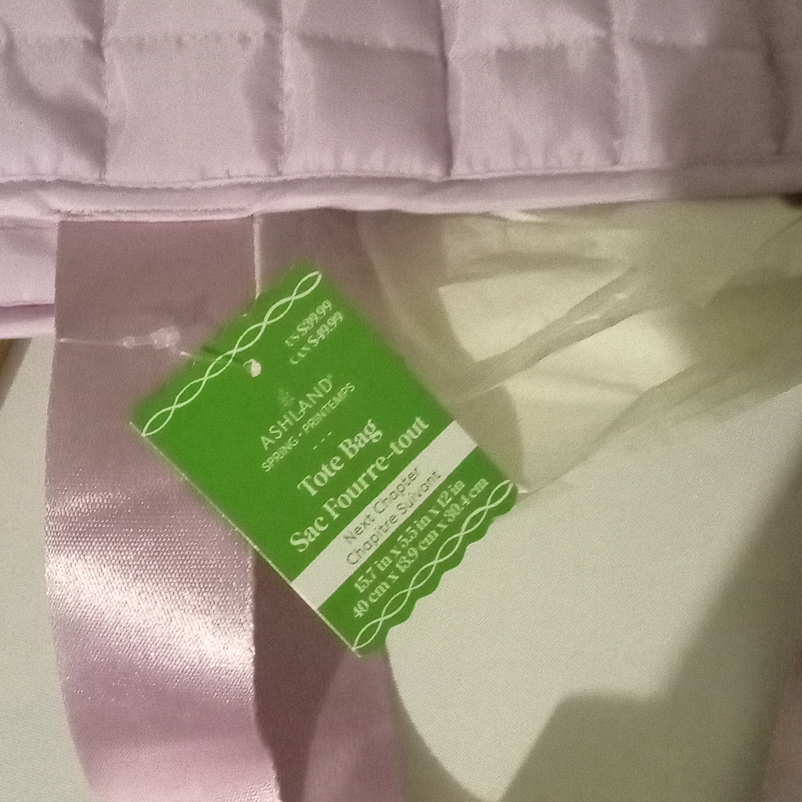 Quilted Tote Bag Lilac NWT Ashland Magnetic Snap Shopper Travel MSRP $40