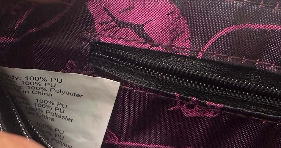 Betsey Johnson Clutch Wallet Black Faux Patent PU- Purple Satin Signature Lining