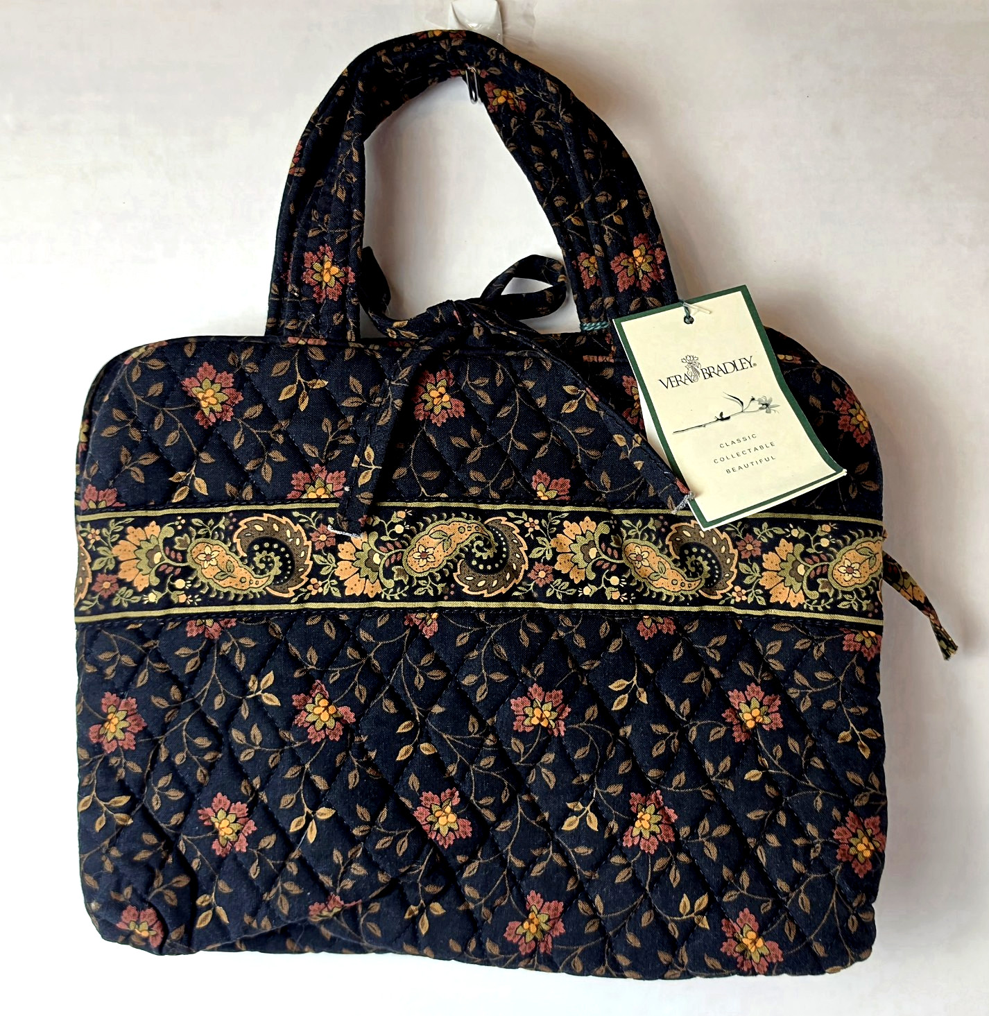 Vera Bradley Essential Travel Organizer in Cotton Black Walnut 1999