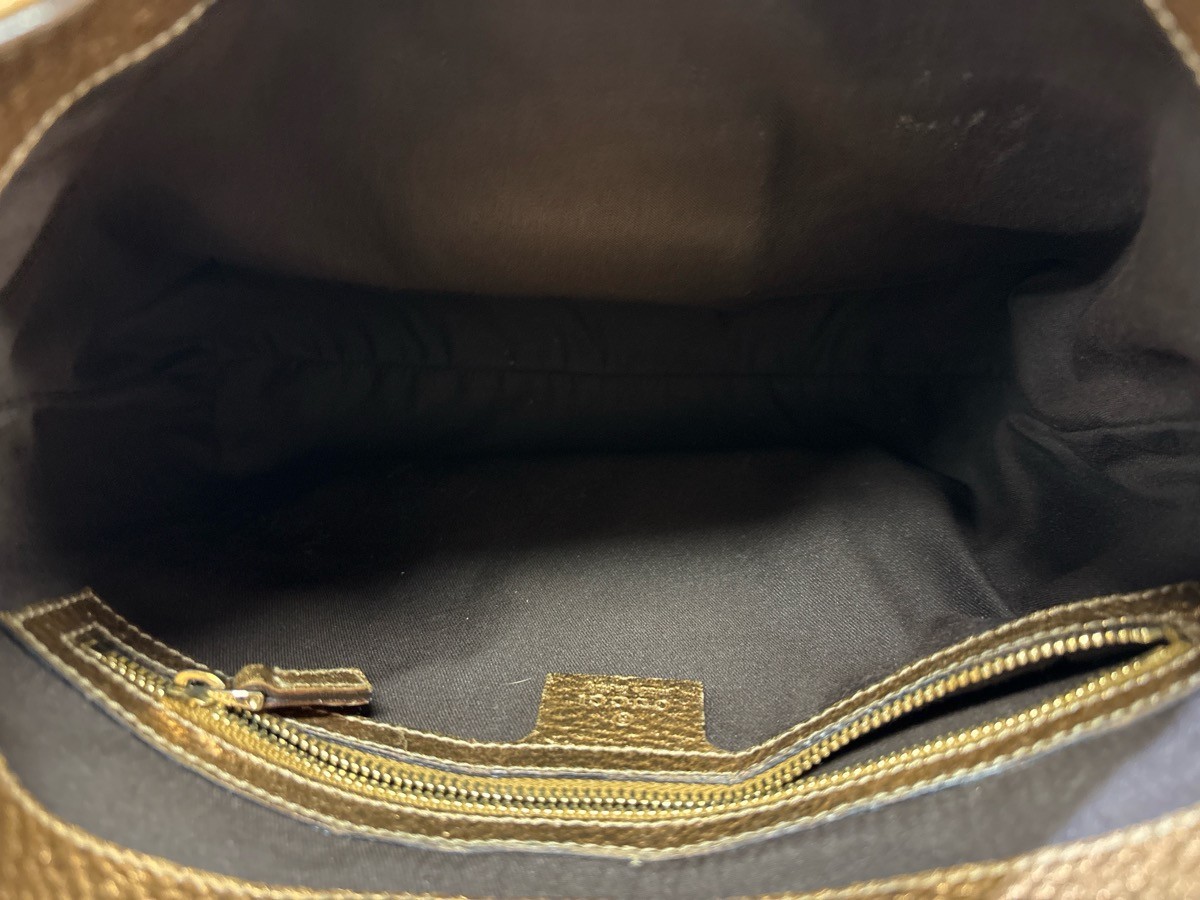 Gucci Gold Leather Horsebit Hobo Shoulder Bag (A1D000787)