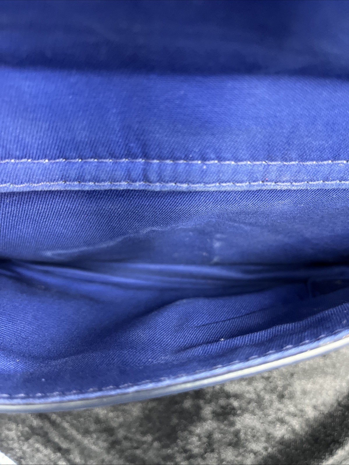 Fossil Genuine Leather Royal Blue Crossbody Shoulder Bag Purse Kinley