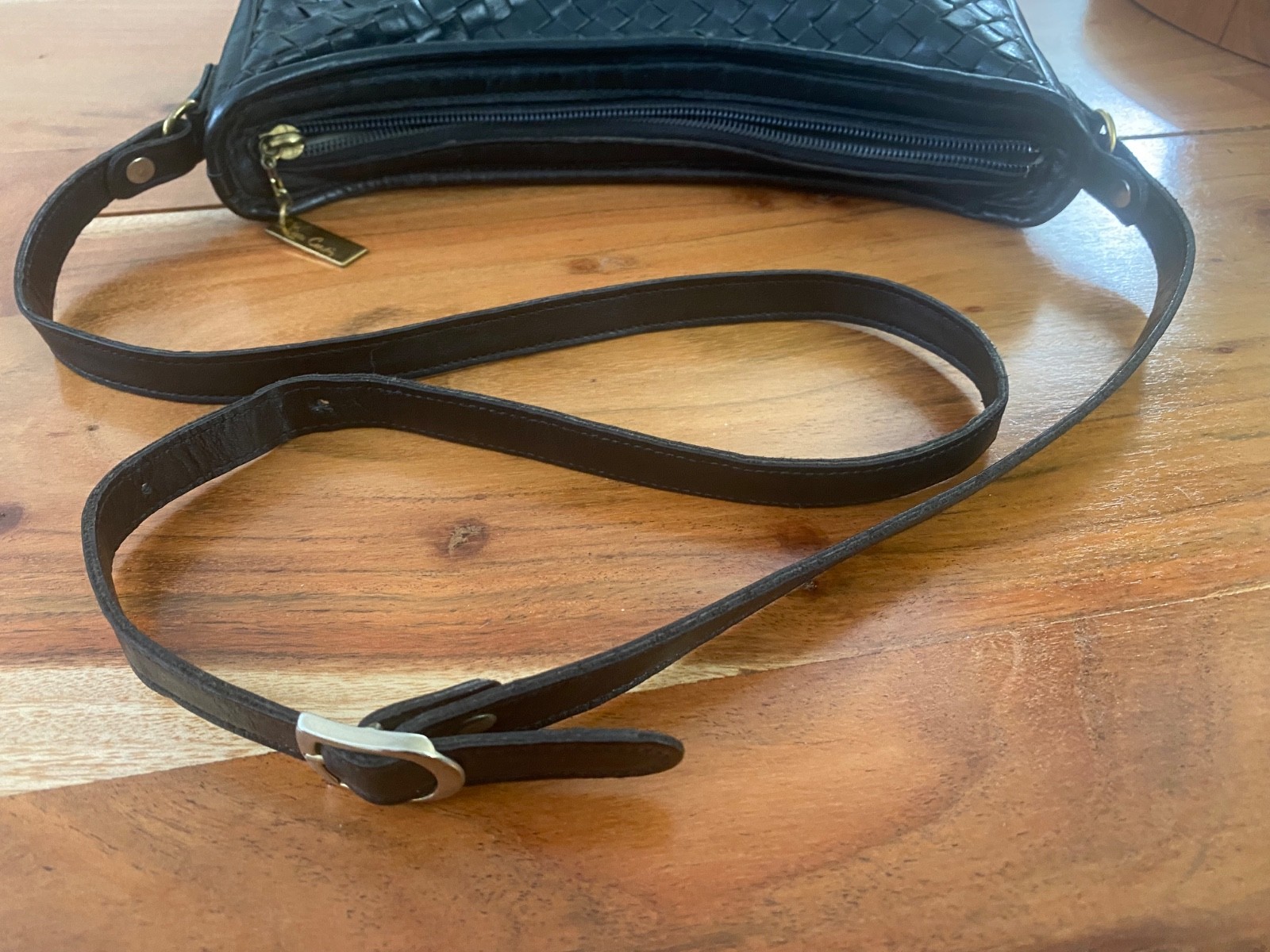 Vintage Pierre Cardin black woven crossbody