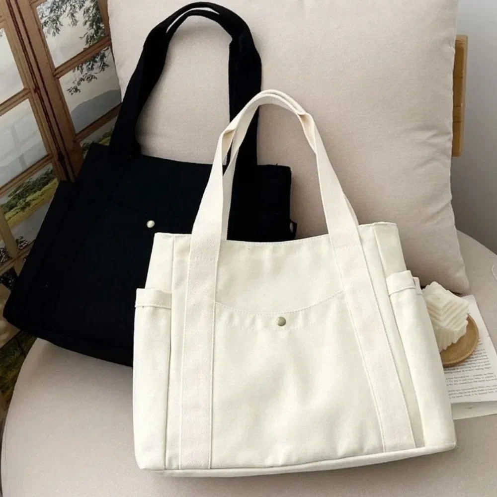 Stylish Large Canvas Tote Bag for Work, College & Daily Use – Women’s Shoulder