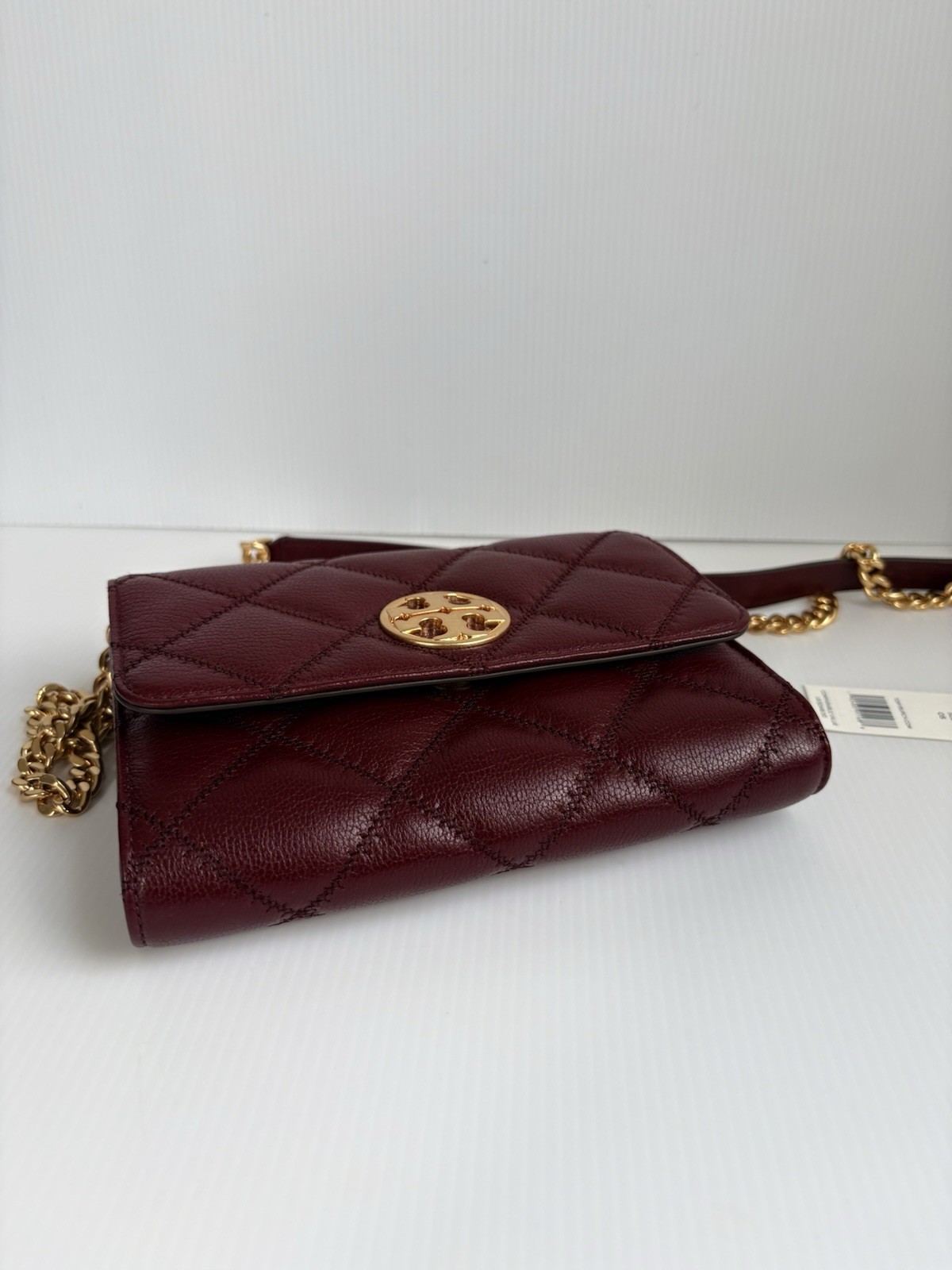 Tory Burch Willa Quilted Leather Chain Wallet Clutch Crossbody Purse Bag 87867