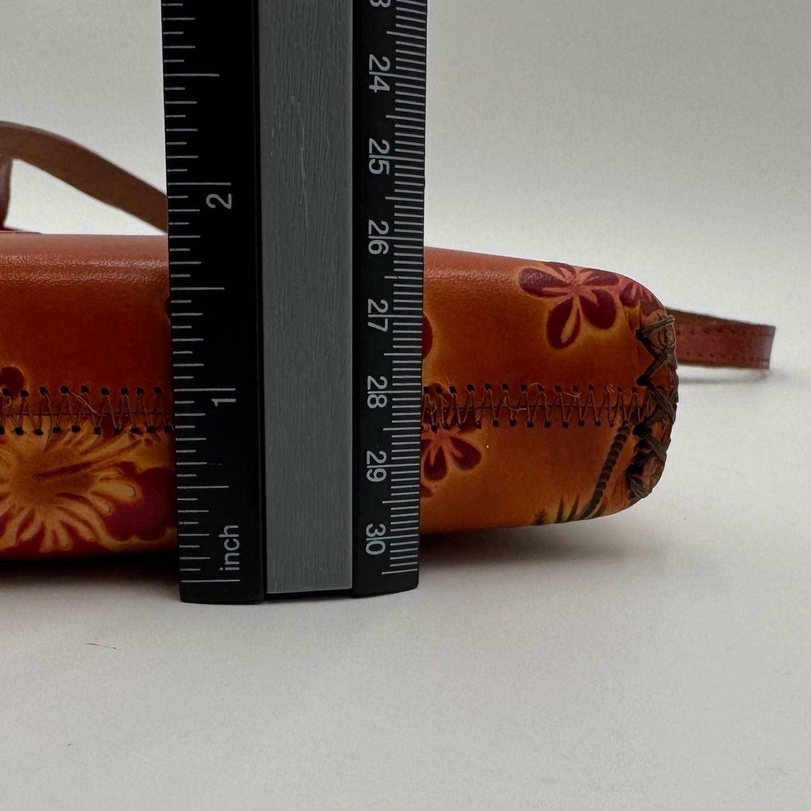 Aloha From Hawaii Crossbody Bag Hand Made Leather Tropical Floral Women Brown