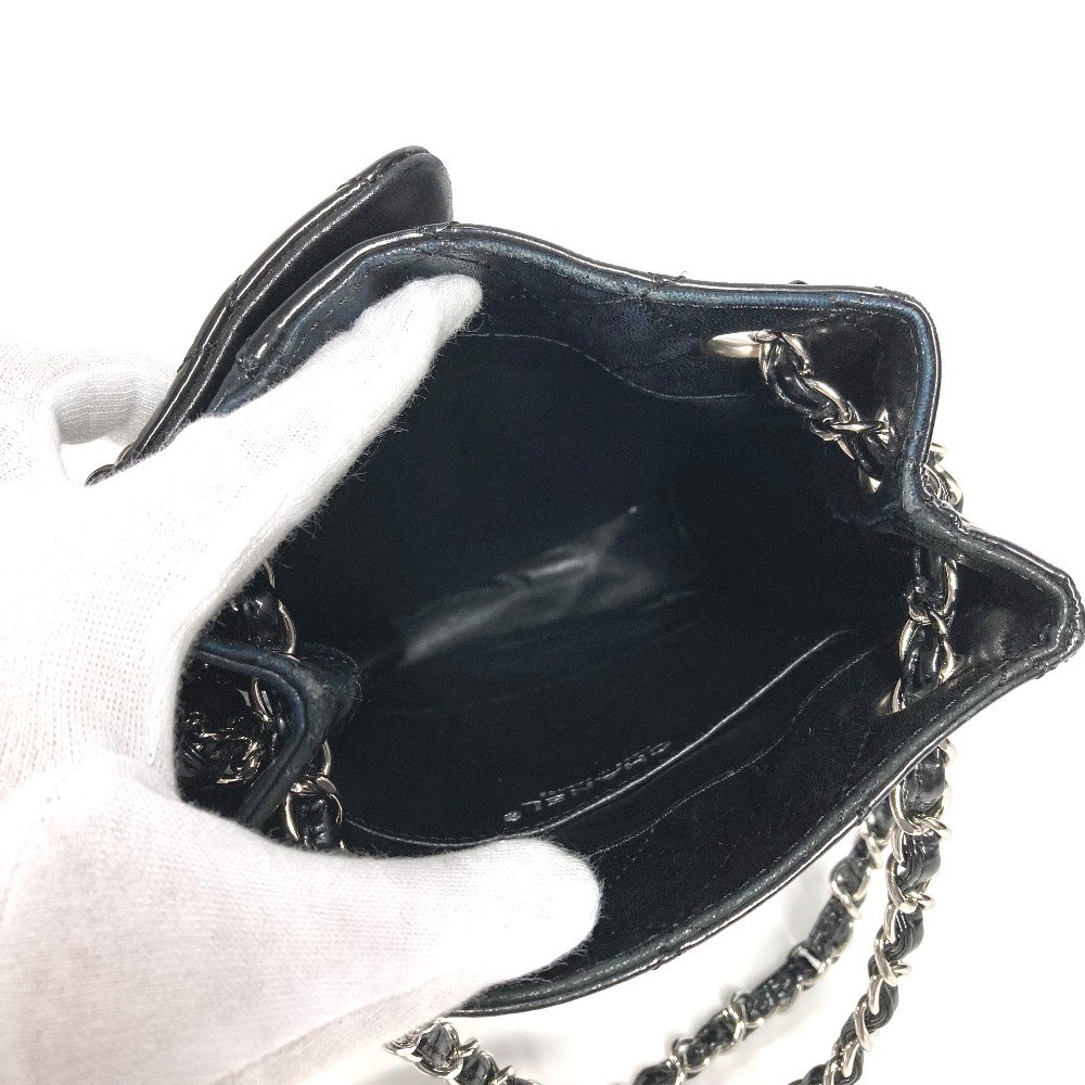 CHANEL CC CC Mark logo vertical Upside Down Matelasse Double Chain Shoulder Bag