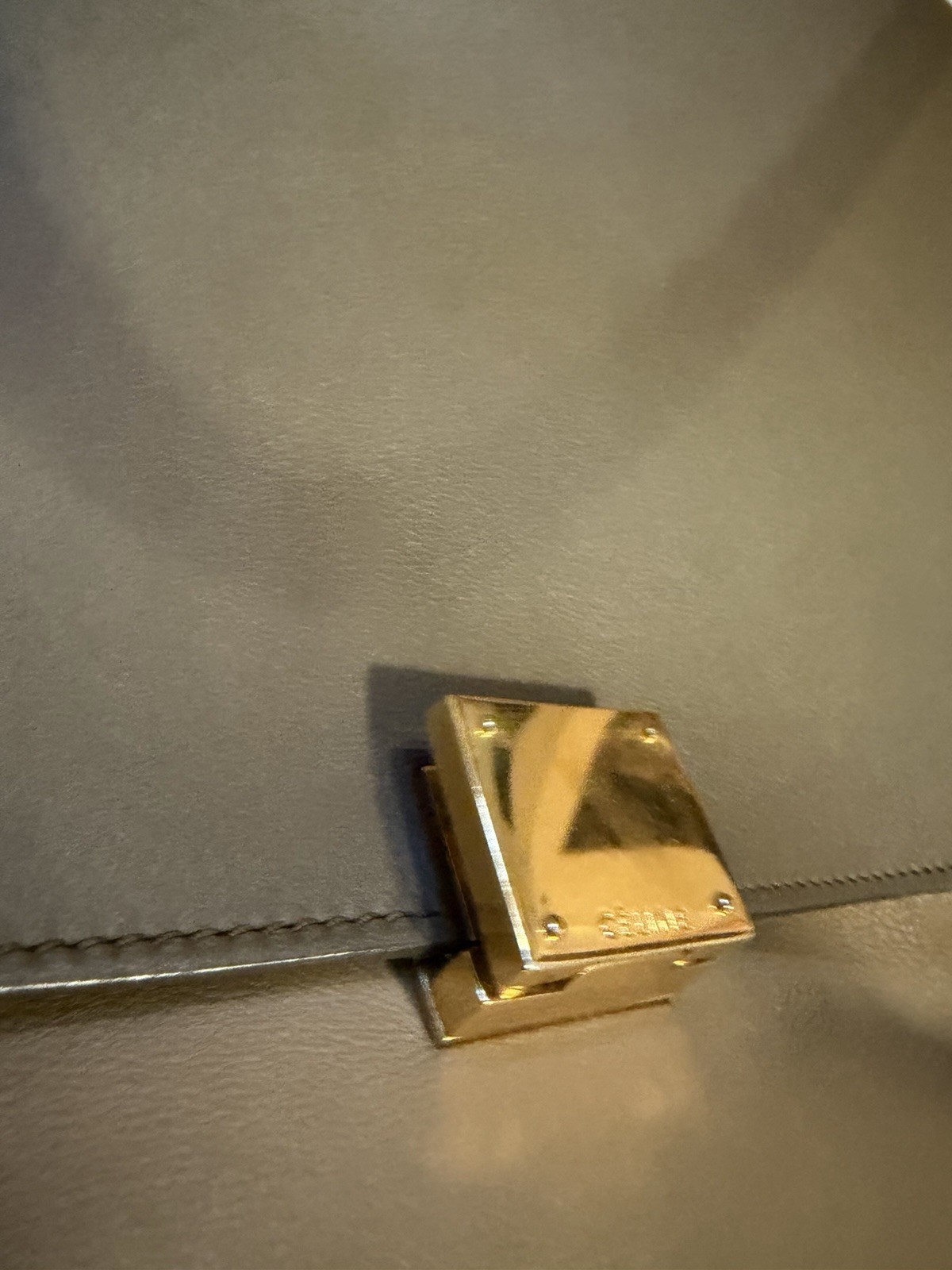 Celine Trapeze Bag Leather Canvas Brown