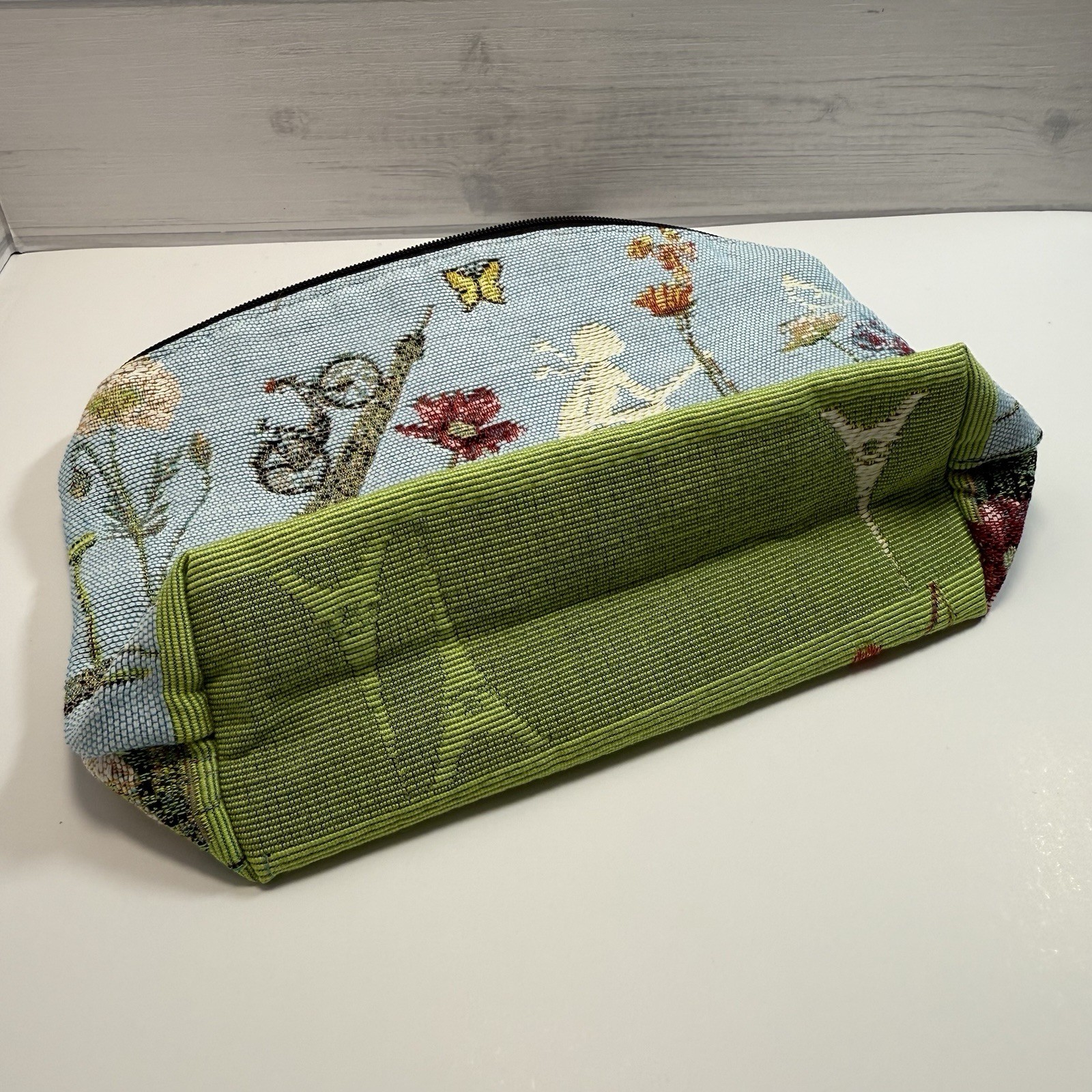 New TISSAGE~ART DE LYS~ PARIS THEME Pochette ZIPPERED BAG