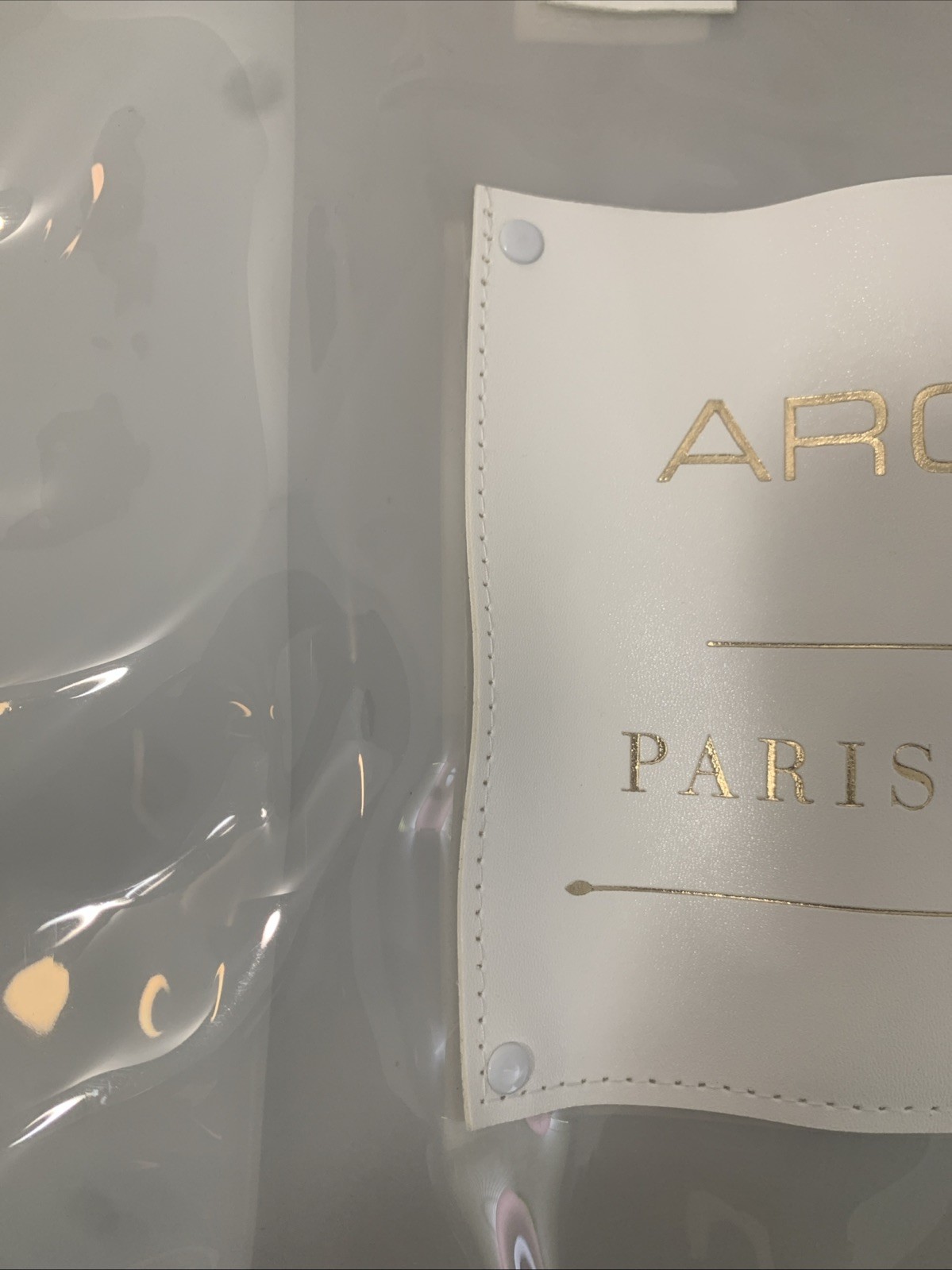 Womens AROMA360 Paris Collection Translucent Tote Bag Vegan Leather Accents